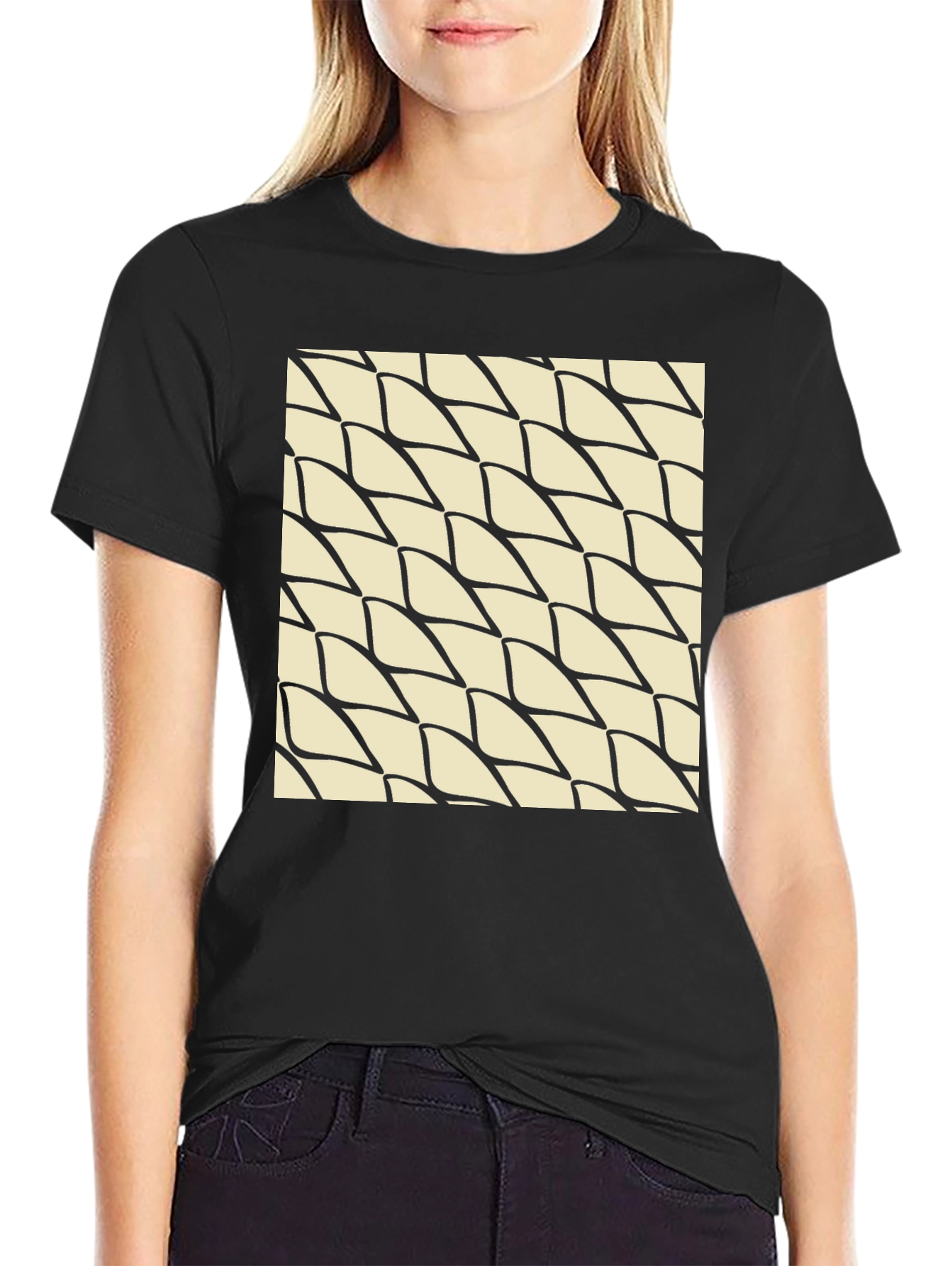 Abstract Pattern Black T-Shirt