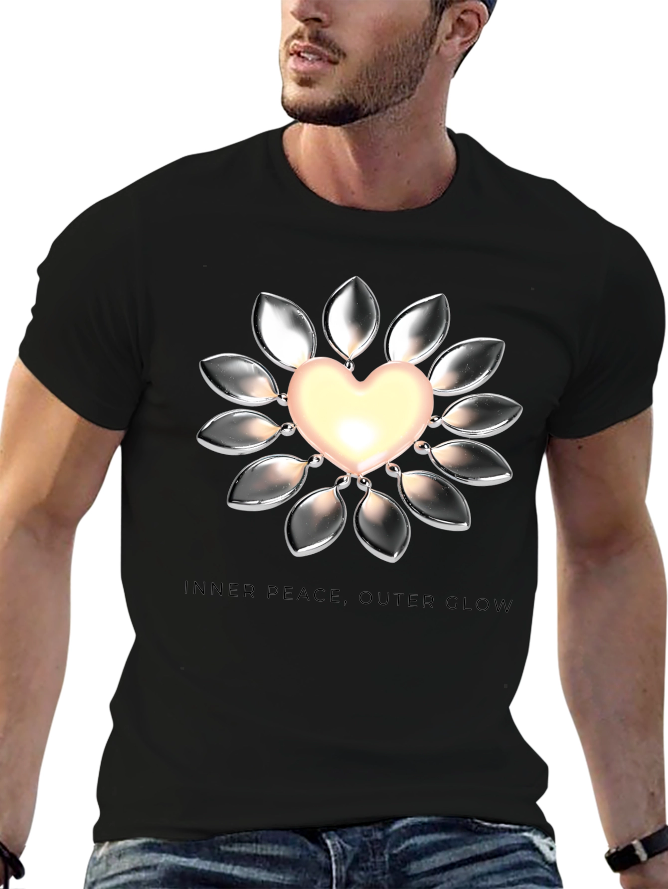 Heart Glow Graphic Tee - Inner Peace Outer Glow