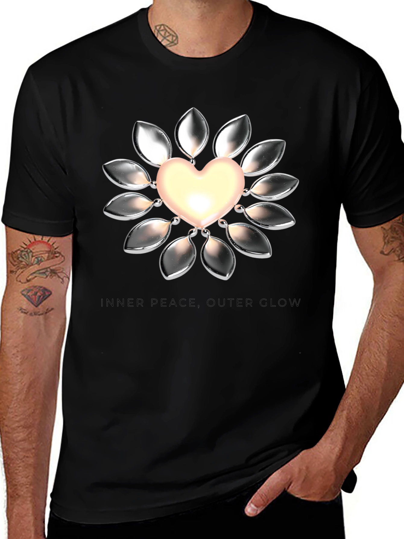 Heart Glow Graphic Tee - Inner Peace Outer Glow