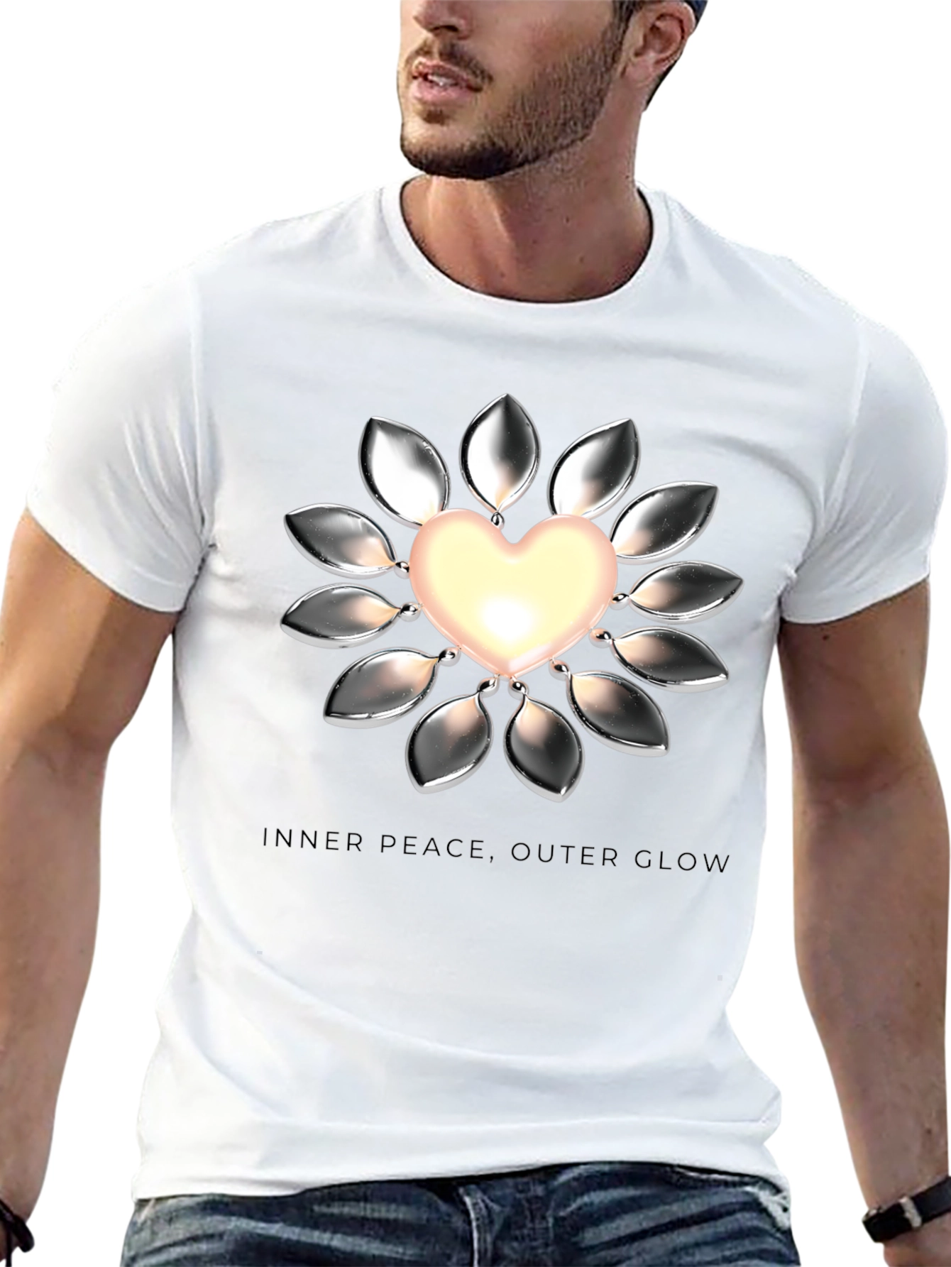 Heart Glow Graphic Tee - Inner Peace Outer Glow