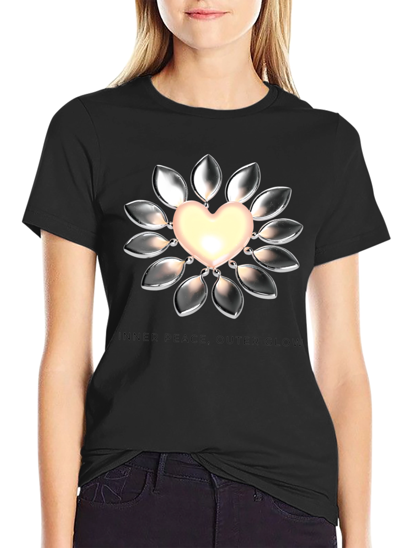 Heart Glow Graphic Tee - Inner Peace Outer Glow