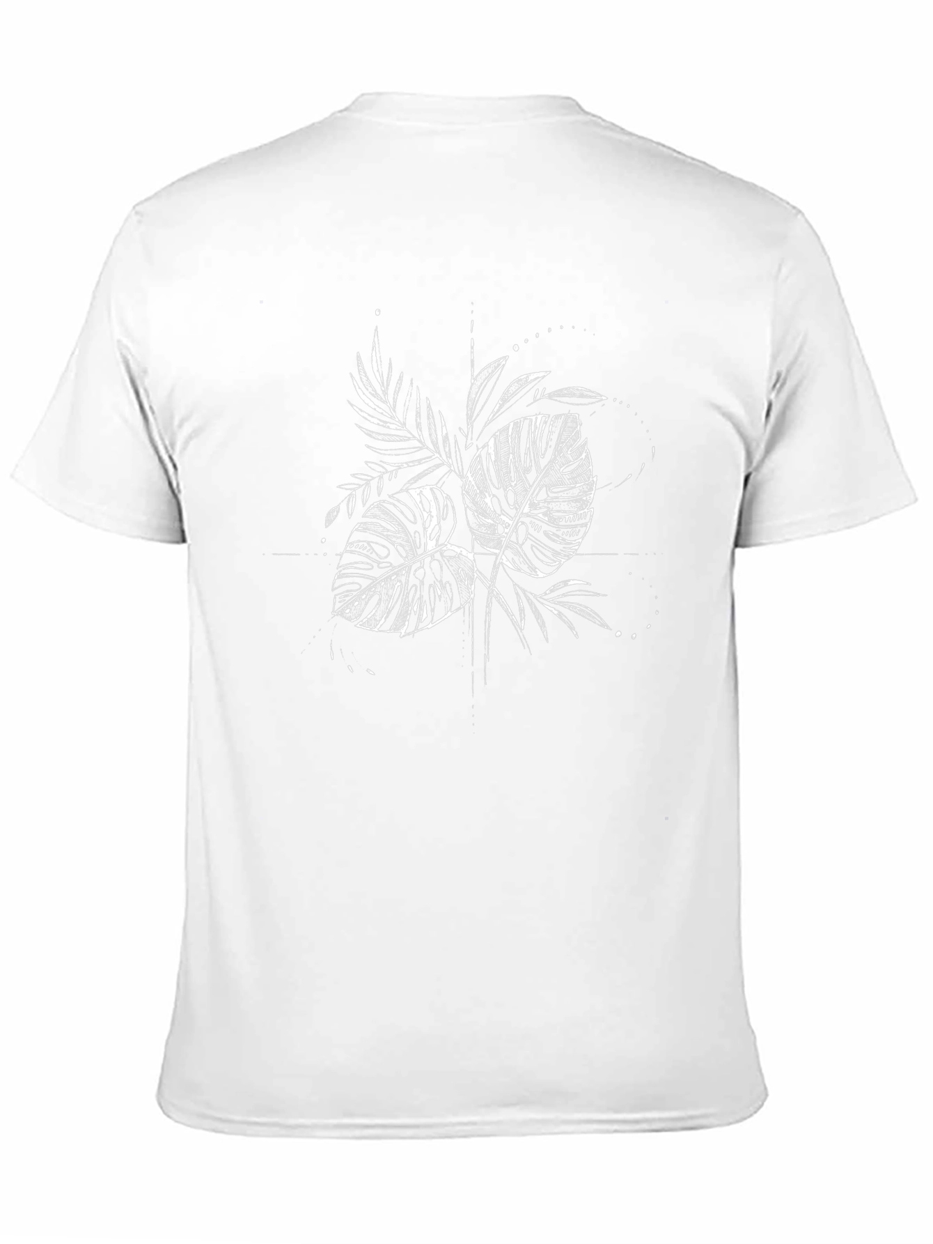 Black Tee with Tropical Leaf Graphic
