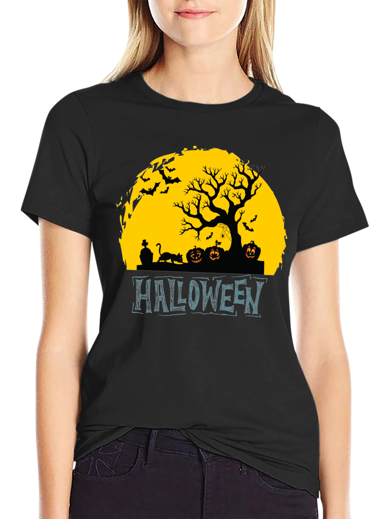 Halloween Silhouette Graphic T-Shirt