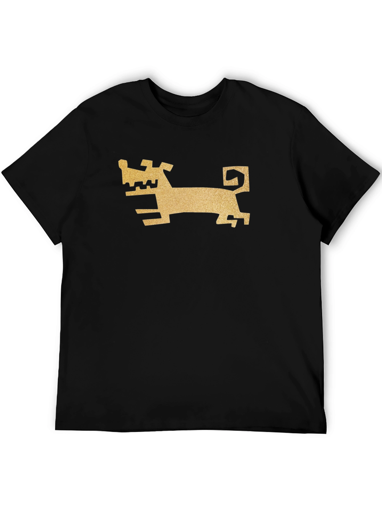 Abstract Dog Graphic Black T-Shirt