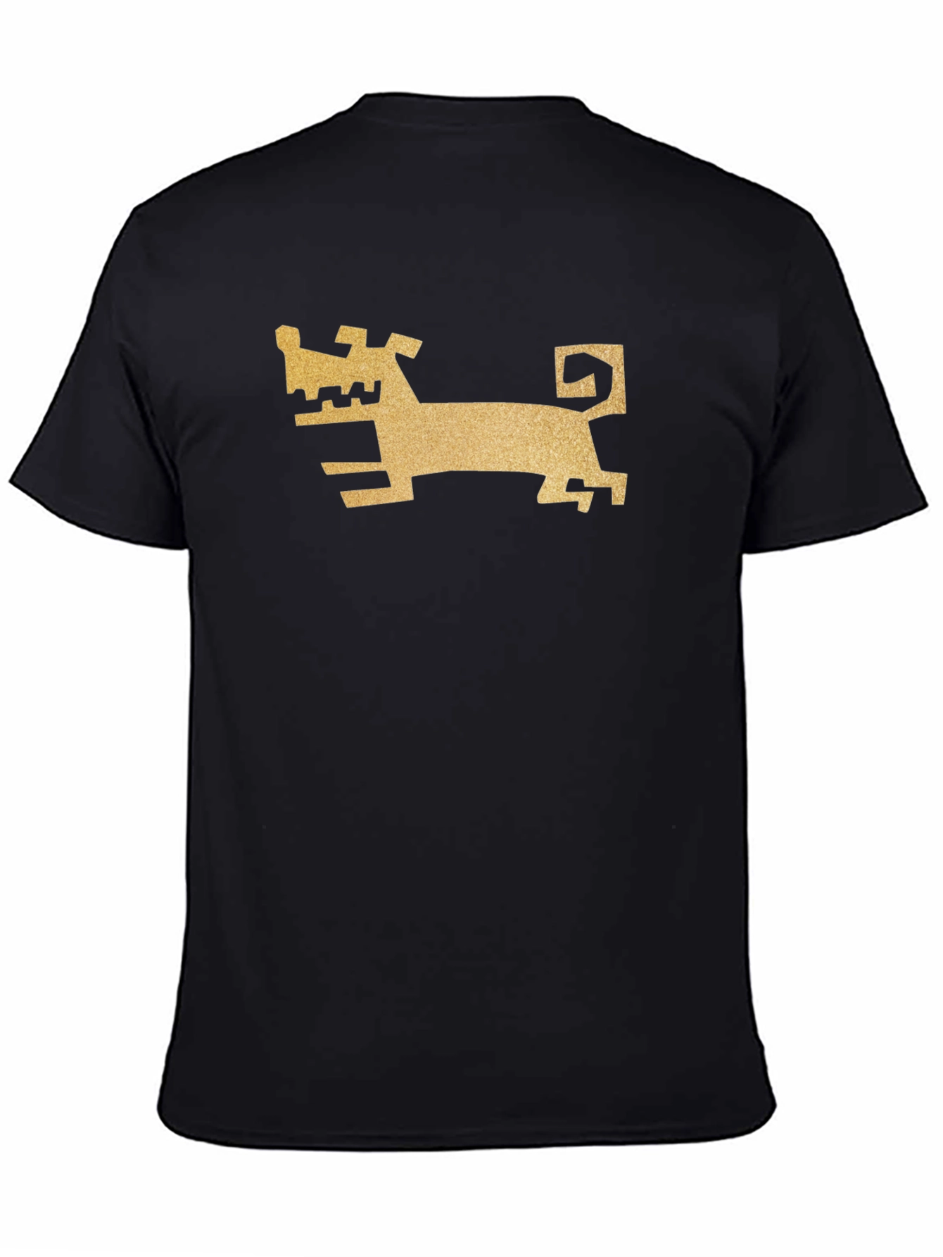 Abstract Dog Graphic Black T-Shirt