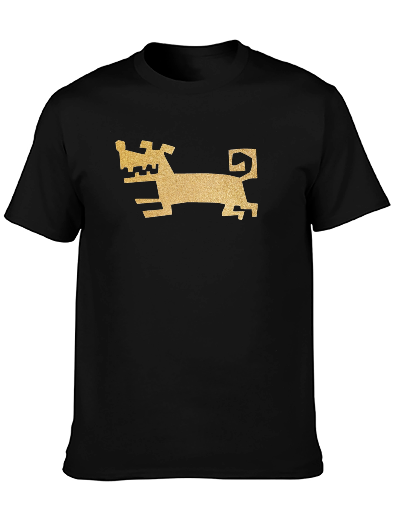 Abstract Dog Graphic Black T-Shirt