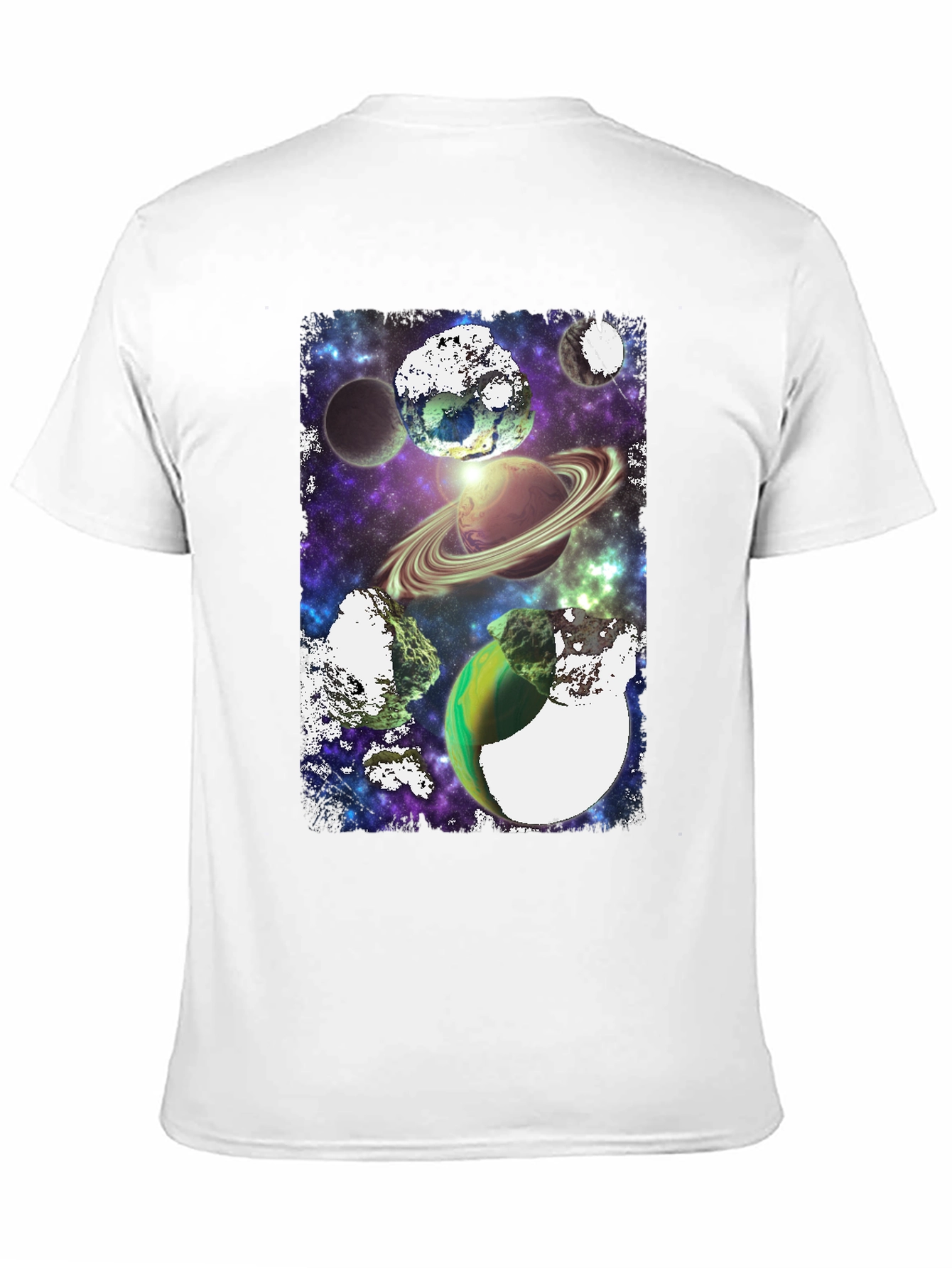 Galaxy Planets Graphic T-Shirt - Black Tee