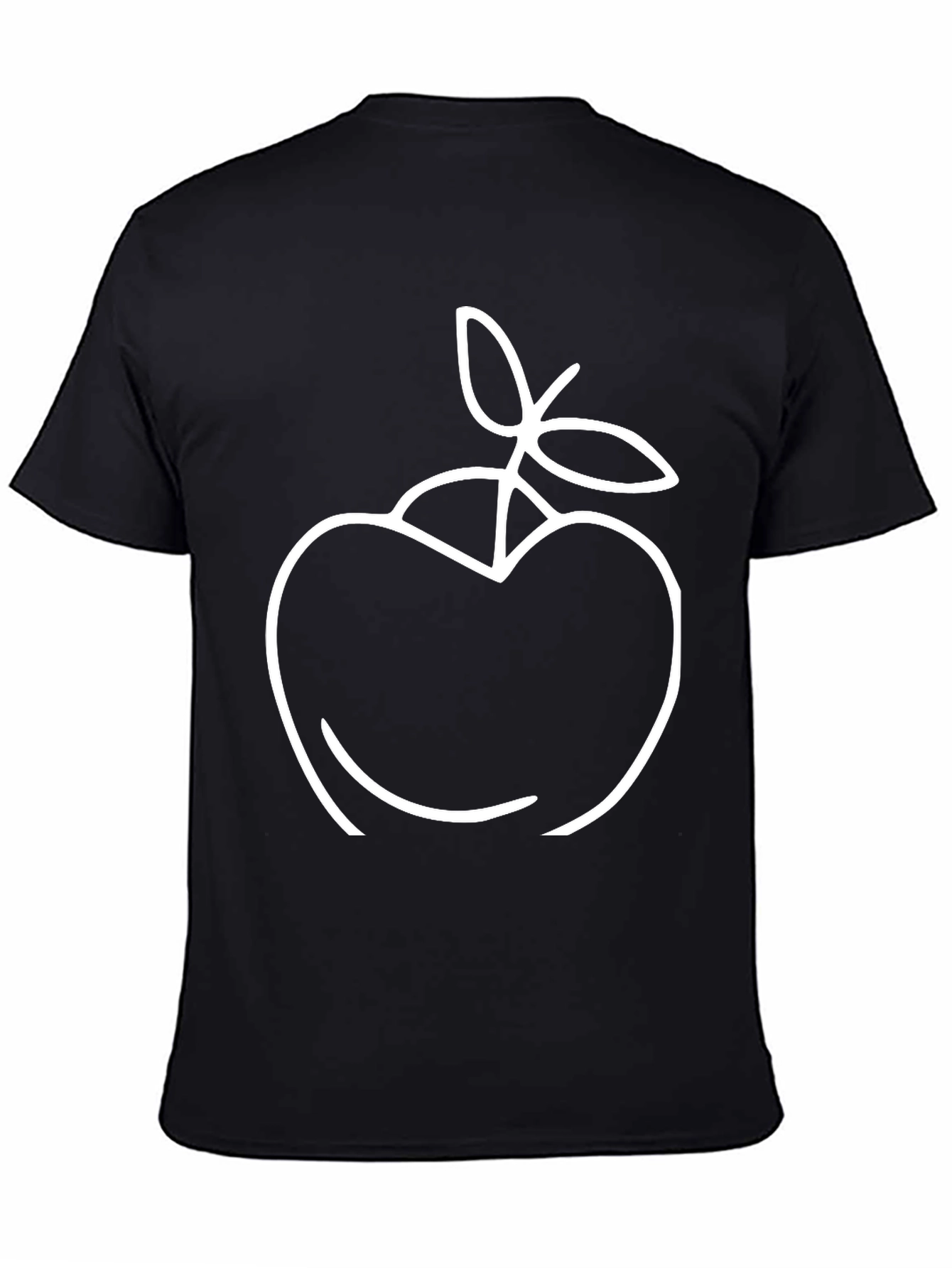 Apple Outline Graphic Tee - Stylish Black T-Shirt