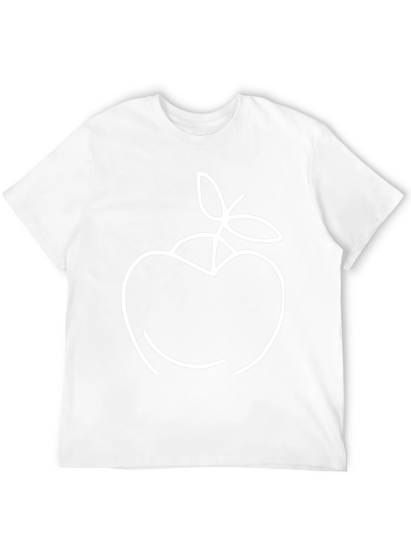 Apple Outline Graphic Tee - Stylish Black T-Shirt