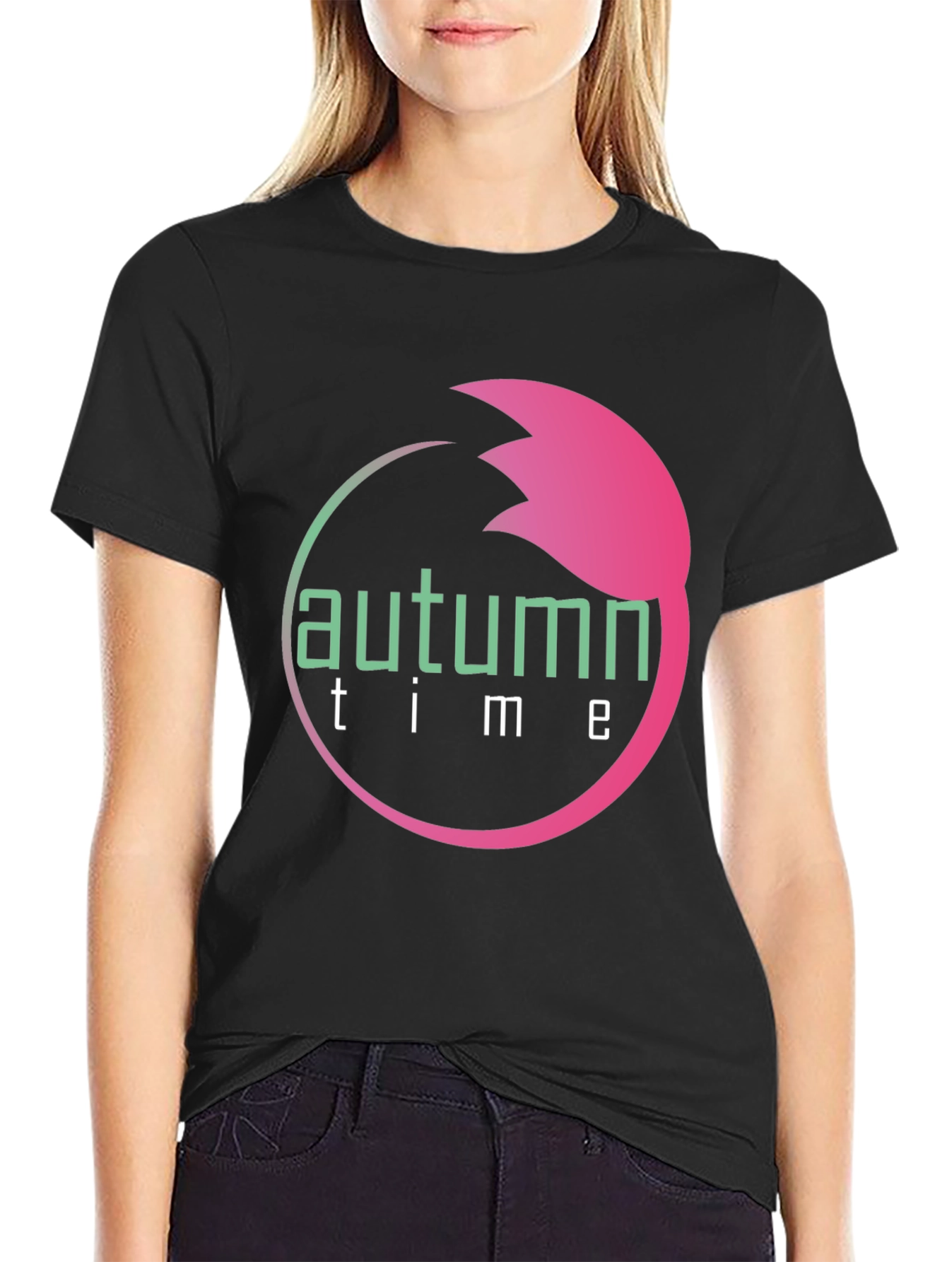Autumn Time Black T-Shirt