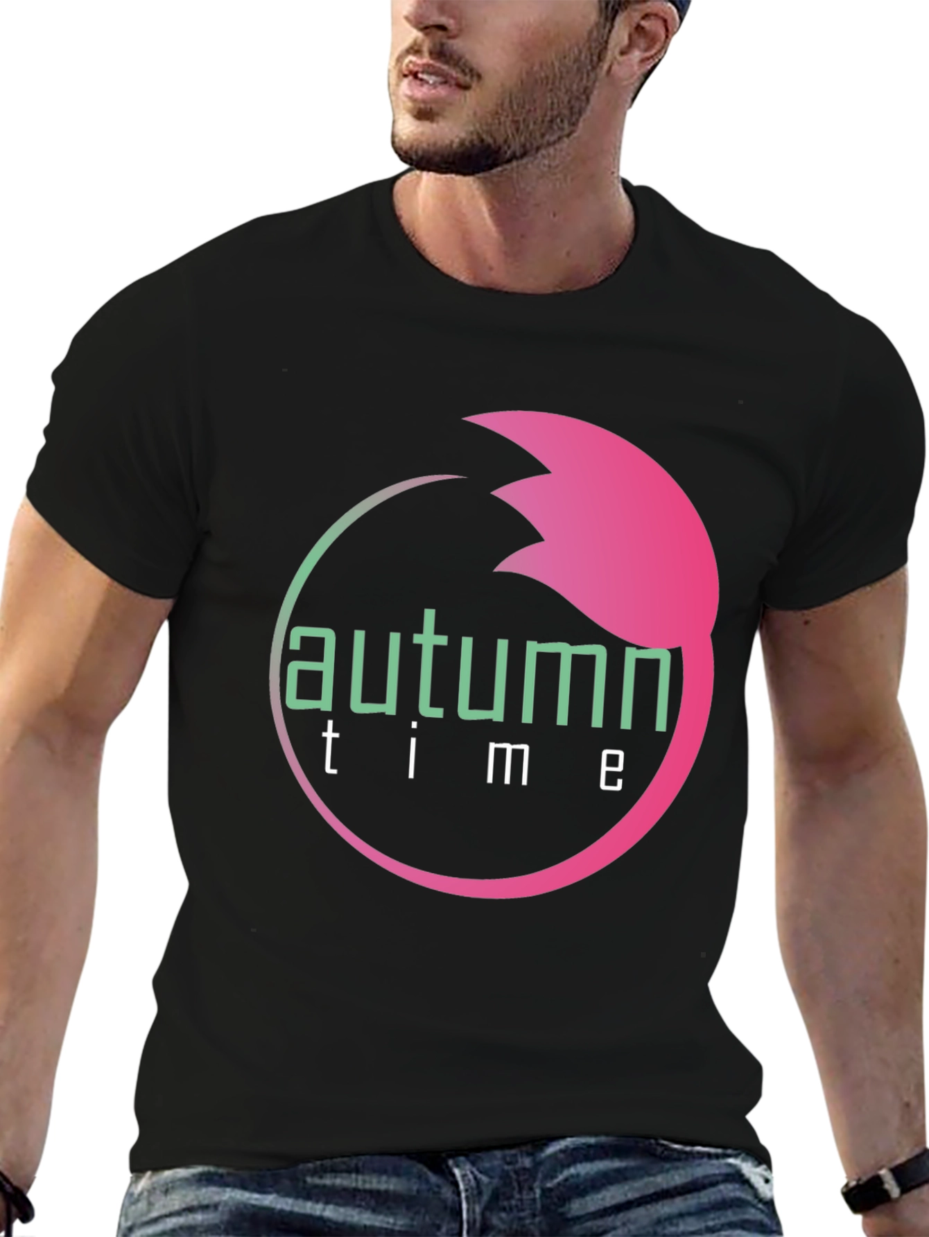 Autumn Time Black T-Shirt