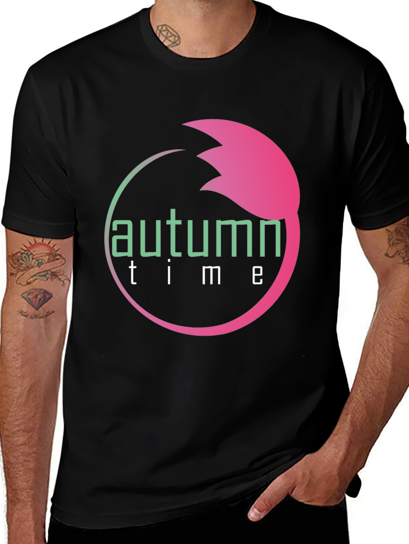 Autumn Time Black T-Shirt