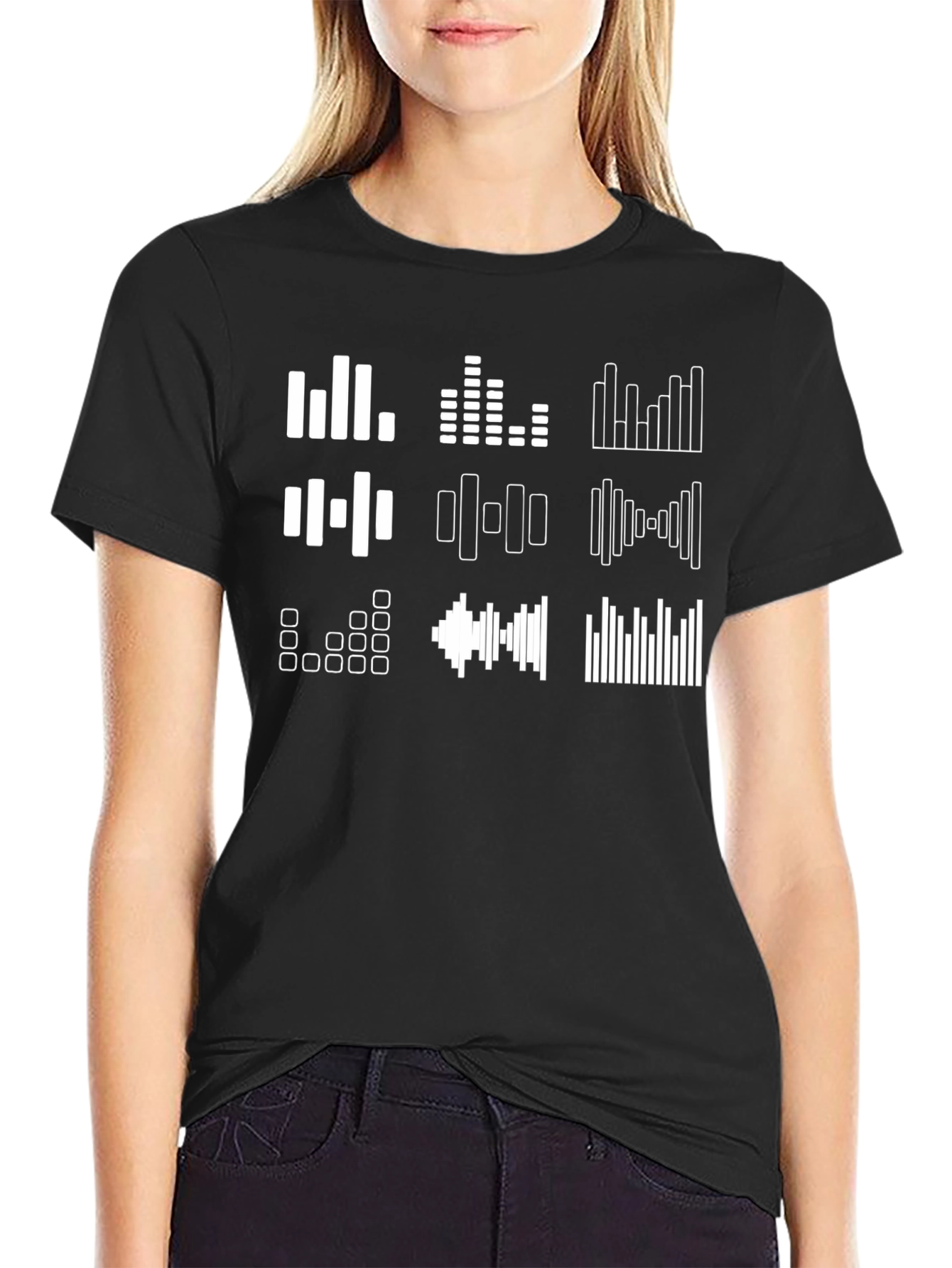 Audio Spectrum Graphic T-Shirt - Black Cotton Tee