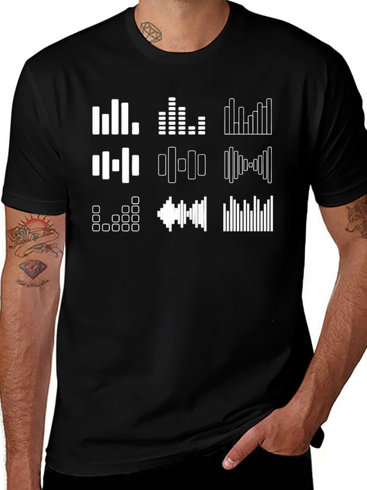 Audio Spectrum Graphic T-Shirt - Black Cotton Tee