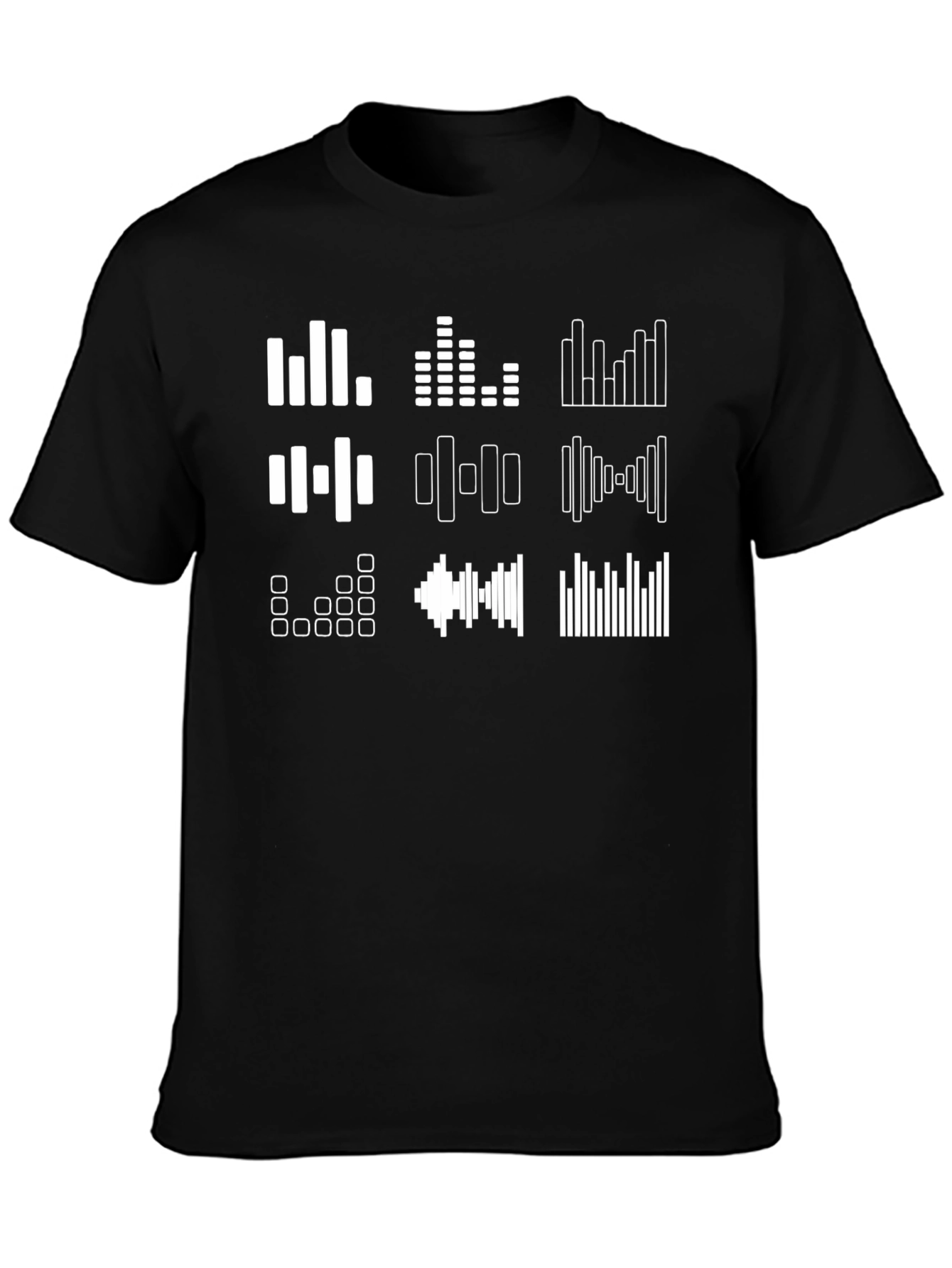 Audio Spectrum Graphic T-Shirt - Black Cotton Tee