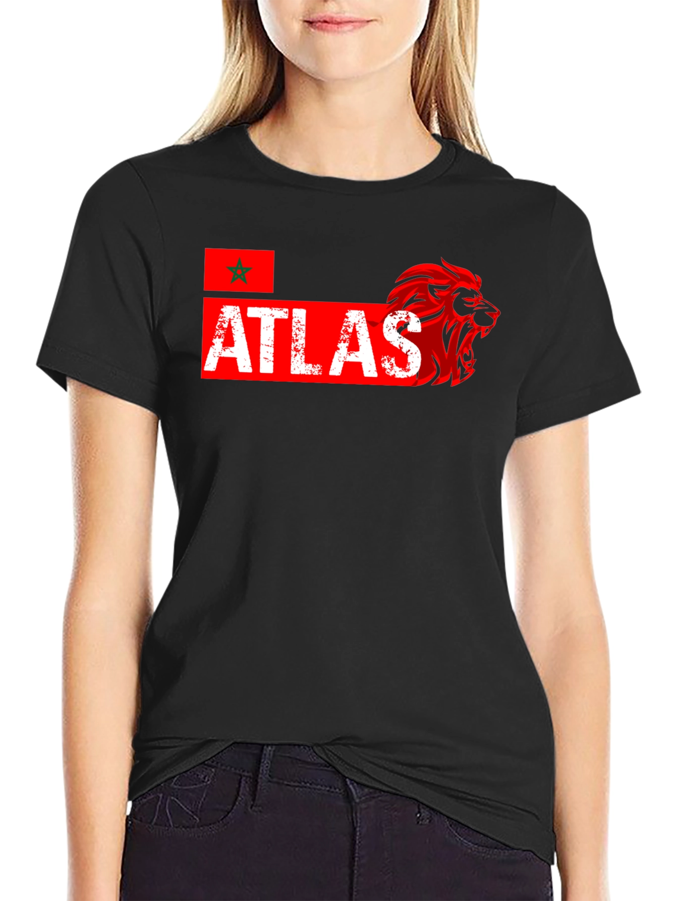 Atlas Lion Graphic Tee - Moroccan Pride