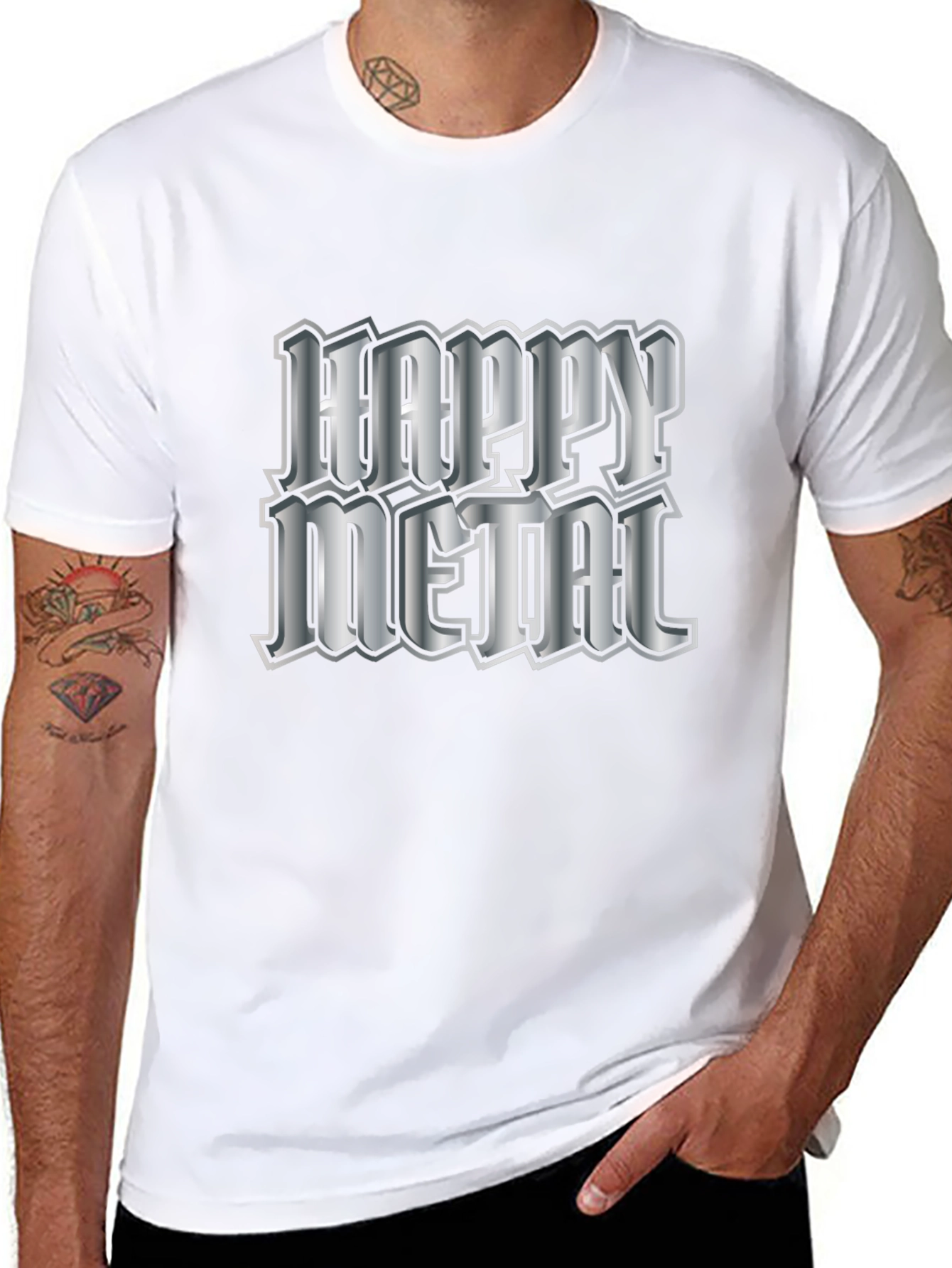 Happy Metal Black T-Shirt Graphic Tee