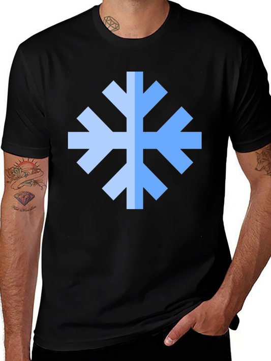 Geometric Snowflake Black T-Shirt