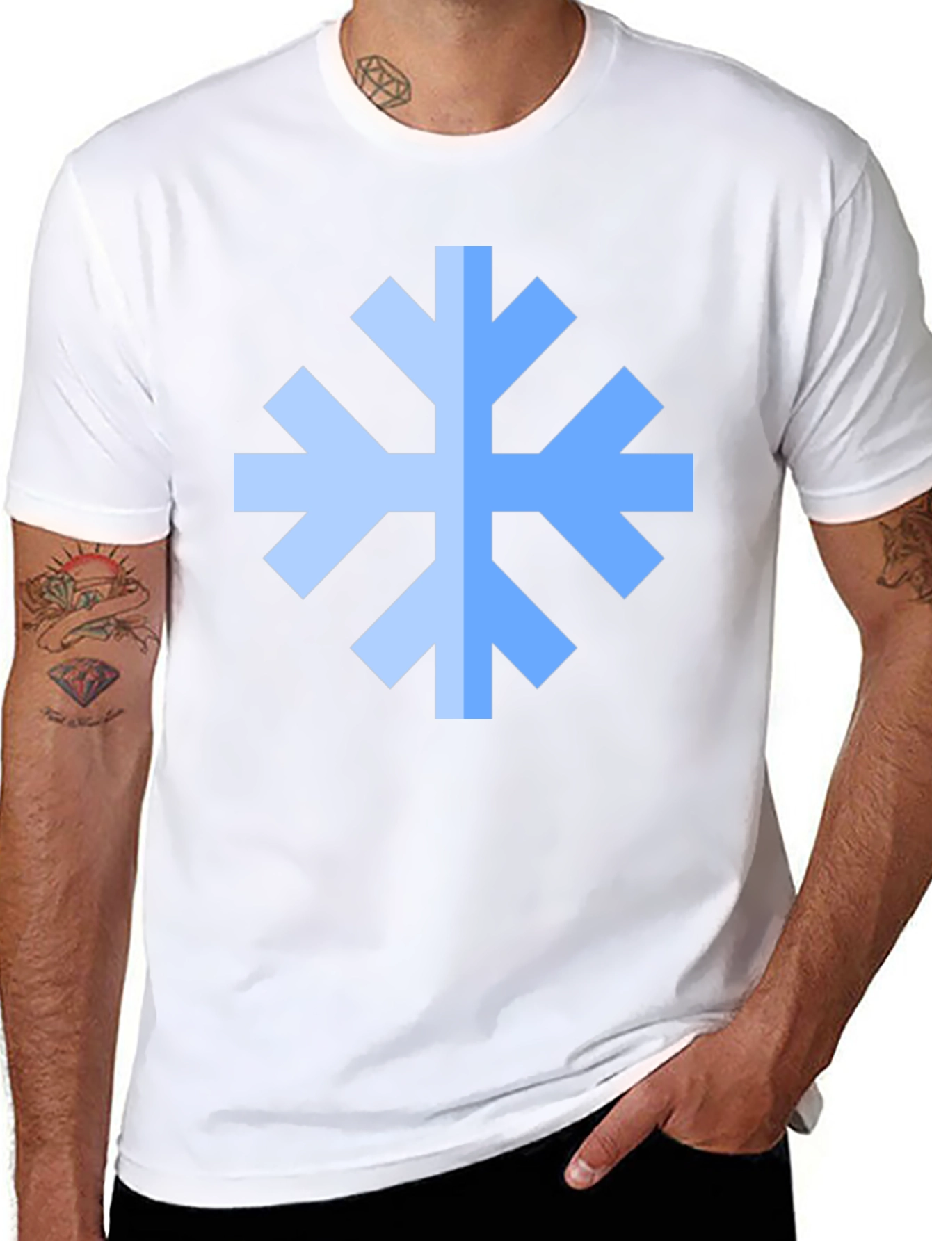 Geometric Snowflake Black T-Shirt