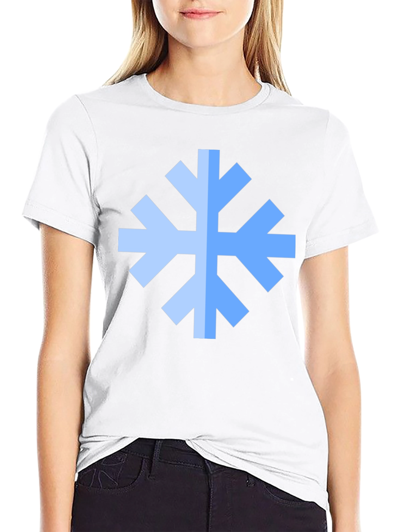 Geometric Snowflake Black T-Shirt