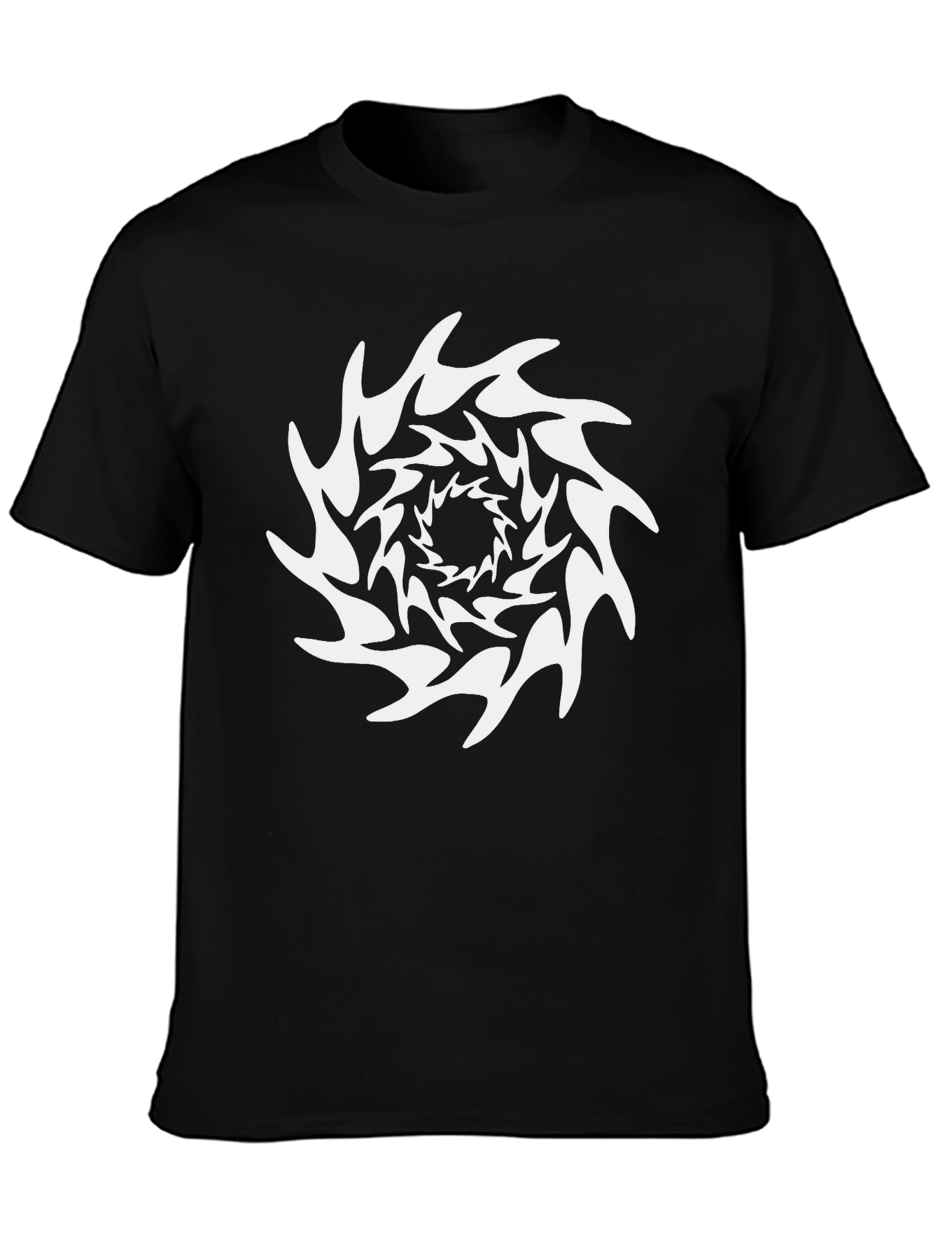 Abstract Swirl Graphic Tee - Black Cotton Blend