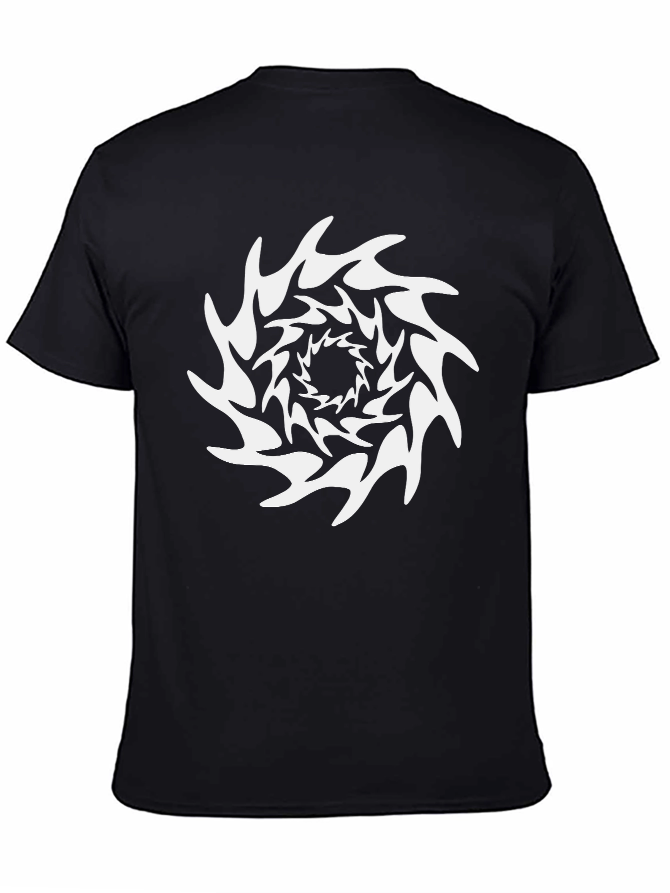 Abstract Swirl Graphic Tee - Black Cotton Blend