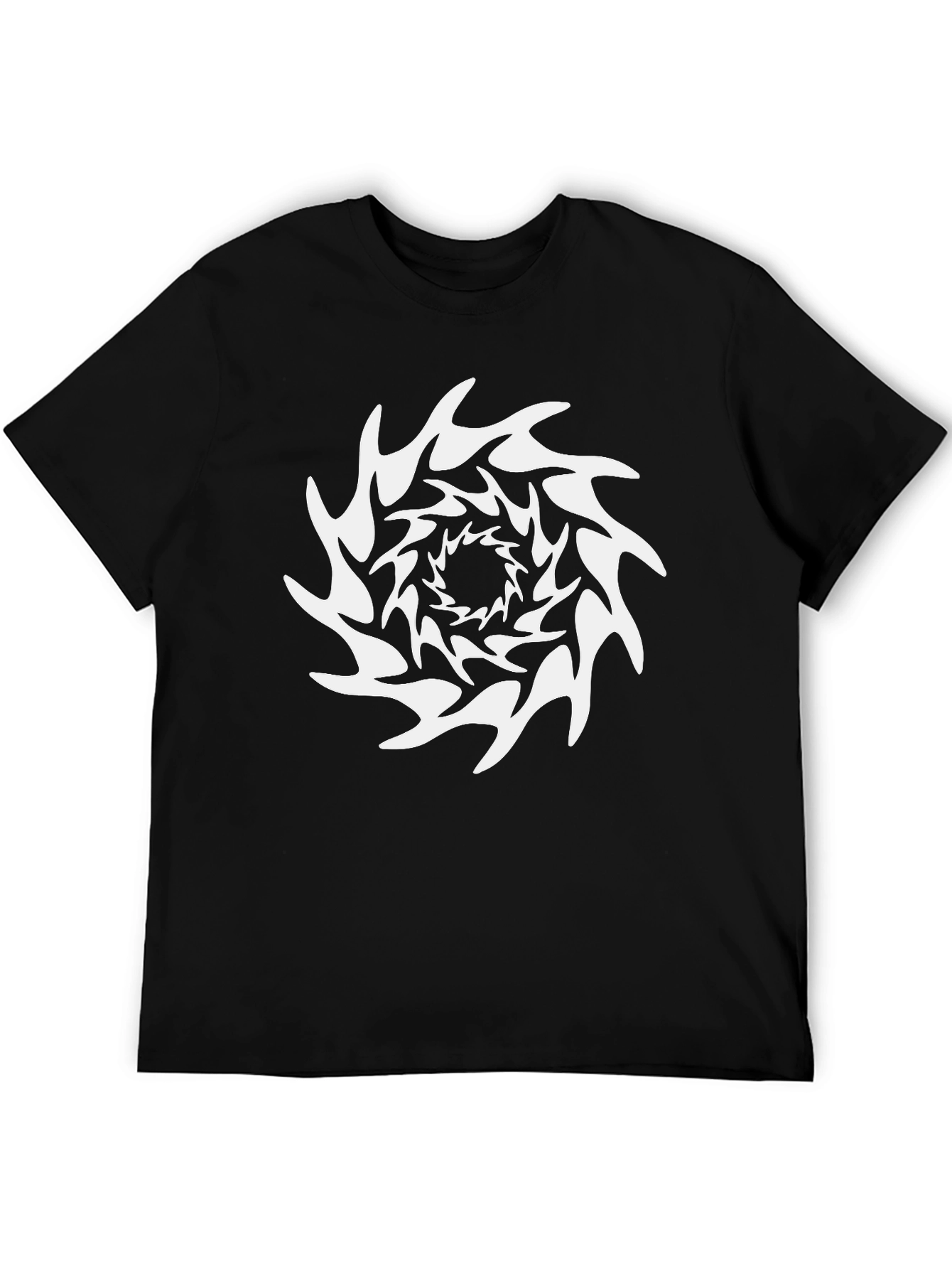 Abstract Swirl Graphic Tee - Black Cotton Blend