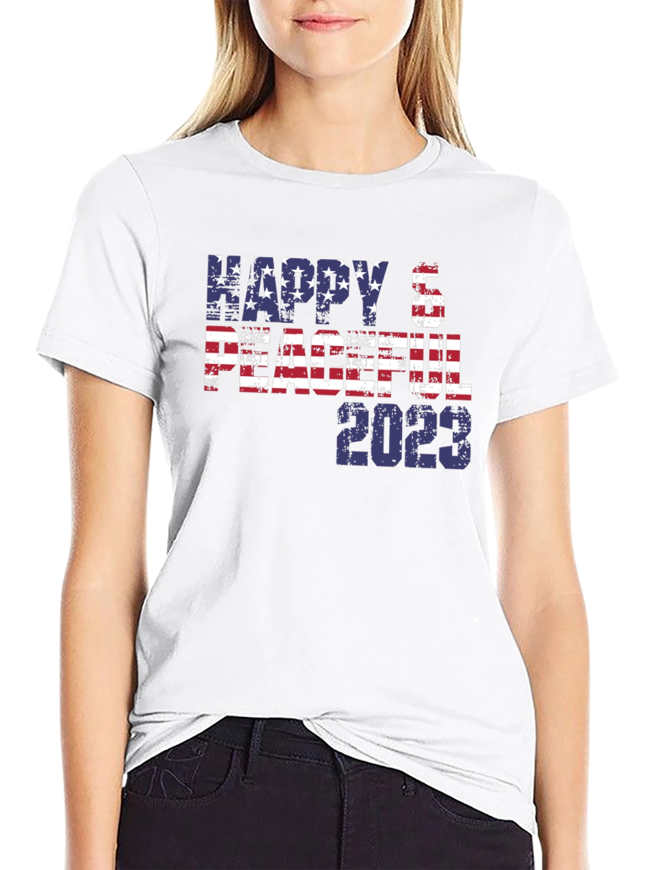 Happy & Peaceful 2023 Patriotic T-Shirt