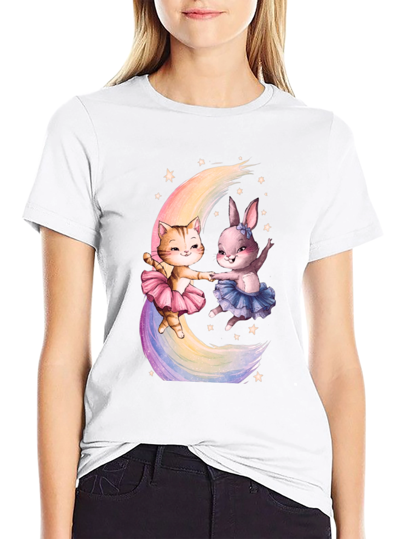Ballerina Cat & Rabbit T-Shirt