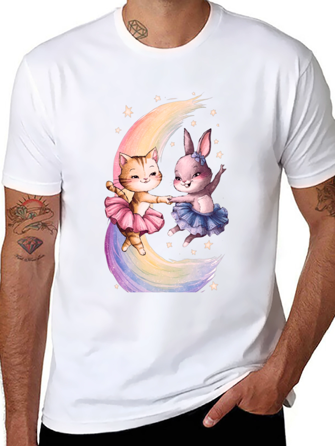 Ballerina Cat & Rabbit T-Shirt