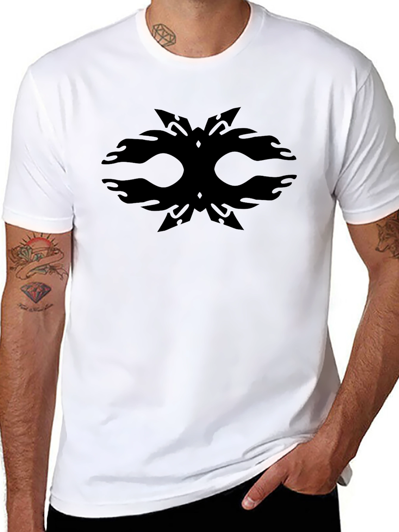 Abstract Graphic Print Crew Neck Tee