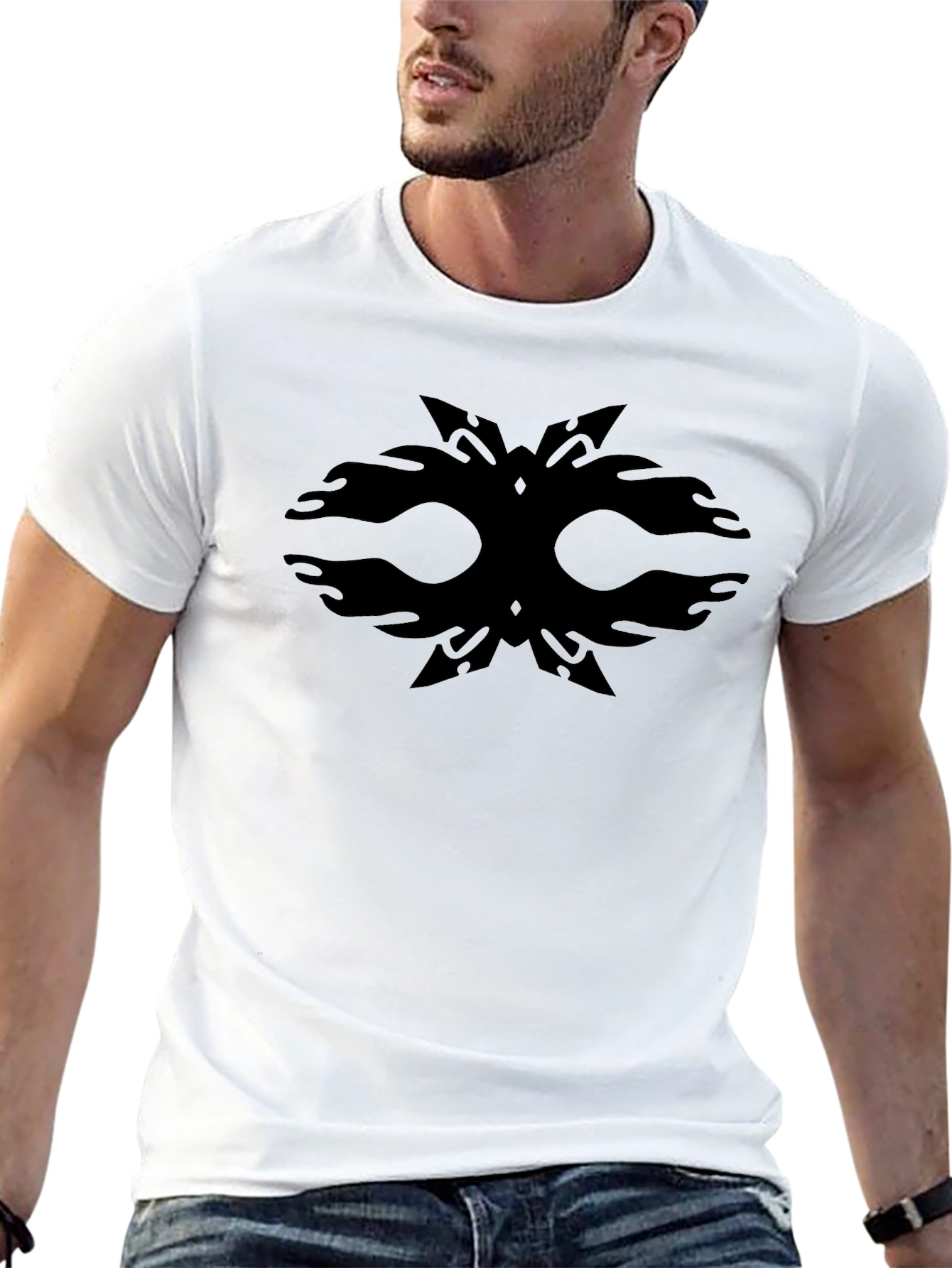 Abstract Graphic Print Crew Neck Tee