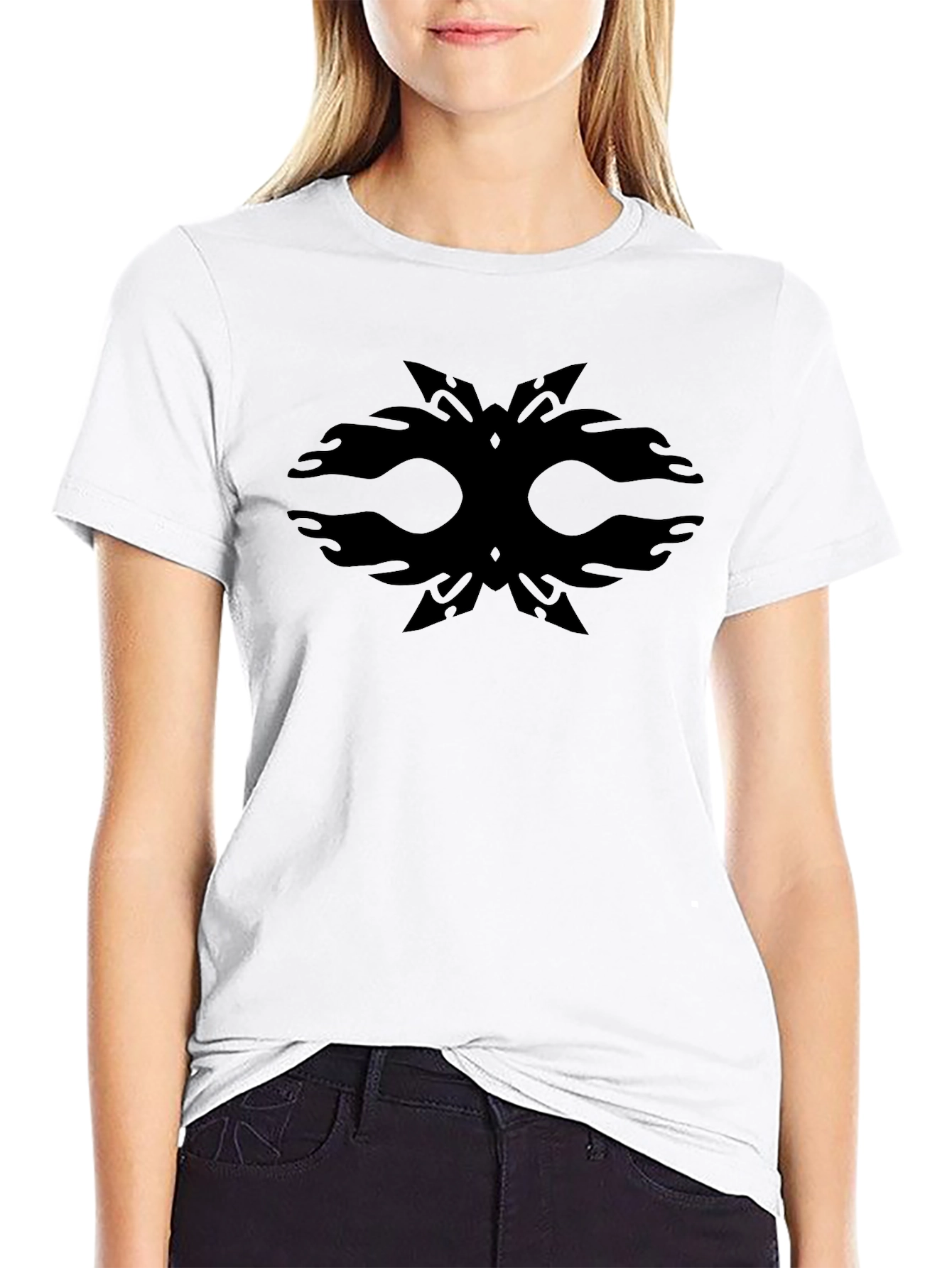 Abstract Graphic Print Crew Neck Tee