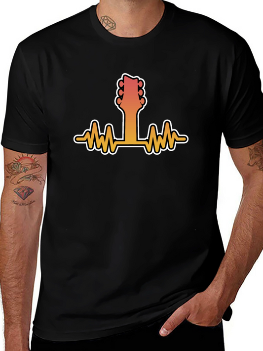 Guitar Heartbeat Graphic Tee - Music Lover Shirt