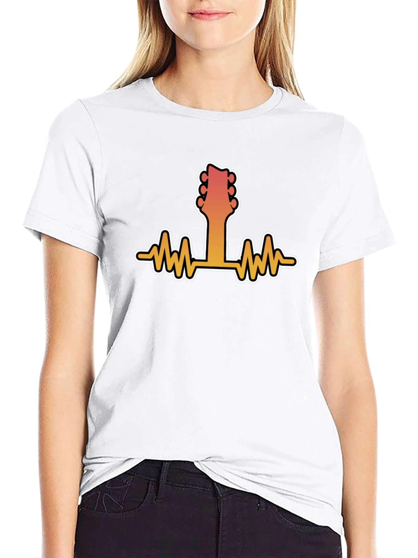 Guitar Heartbeat Graphic Tee - Music Lover Shirt