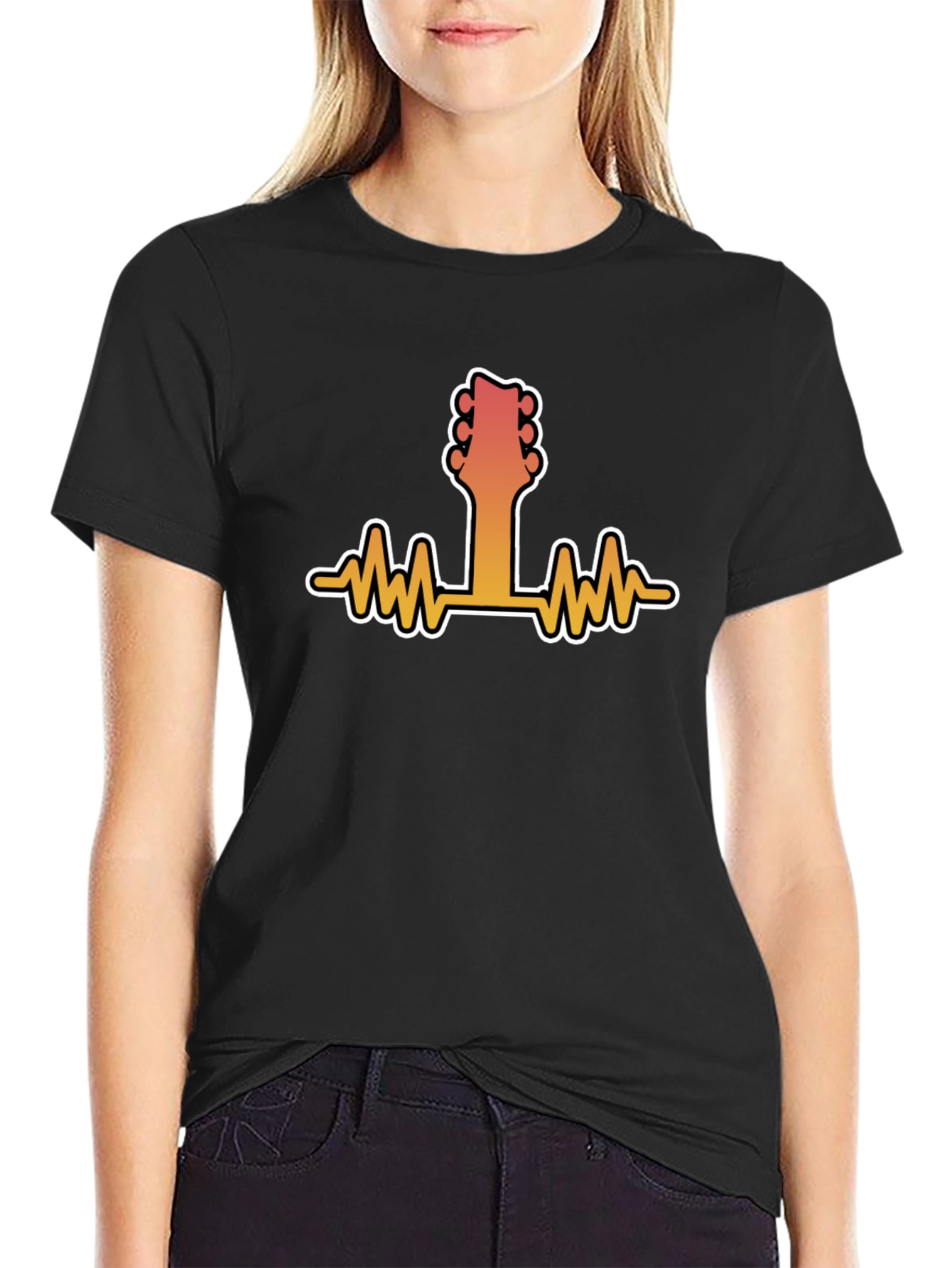 Guitar Heartbeat Graphic Tee - Music Lover Shirt