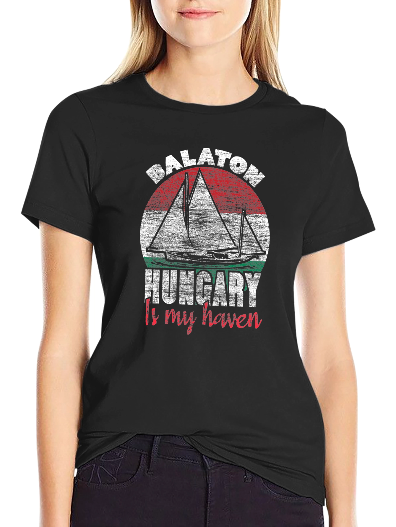 Balaton Hungary Is My Haven Black T-Shirt