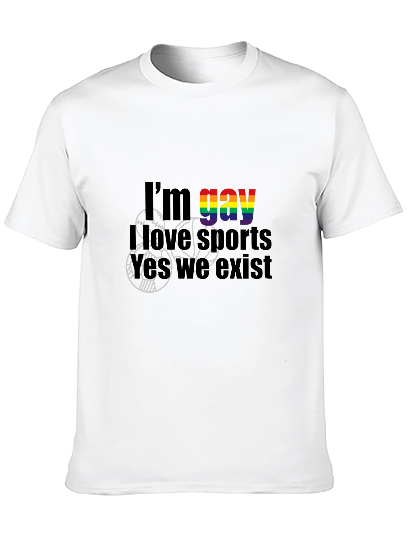 Gay Pride Sports T-Shirt - Rainbow Text
