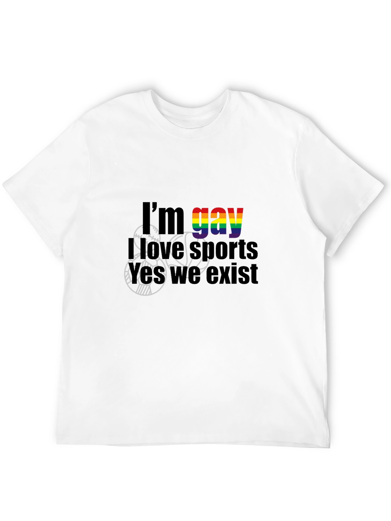 Gay Pride Sports T-Shirt - Rainbow Text