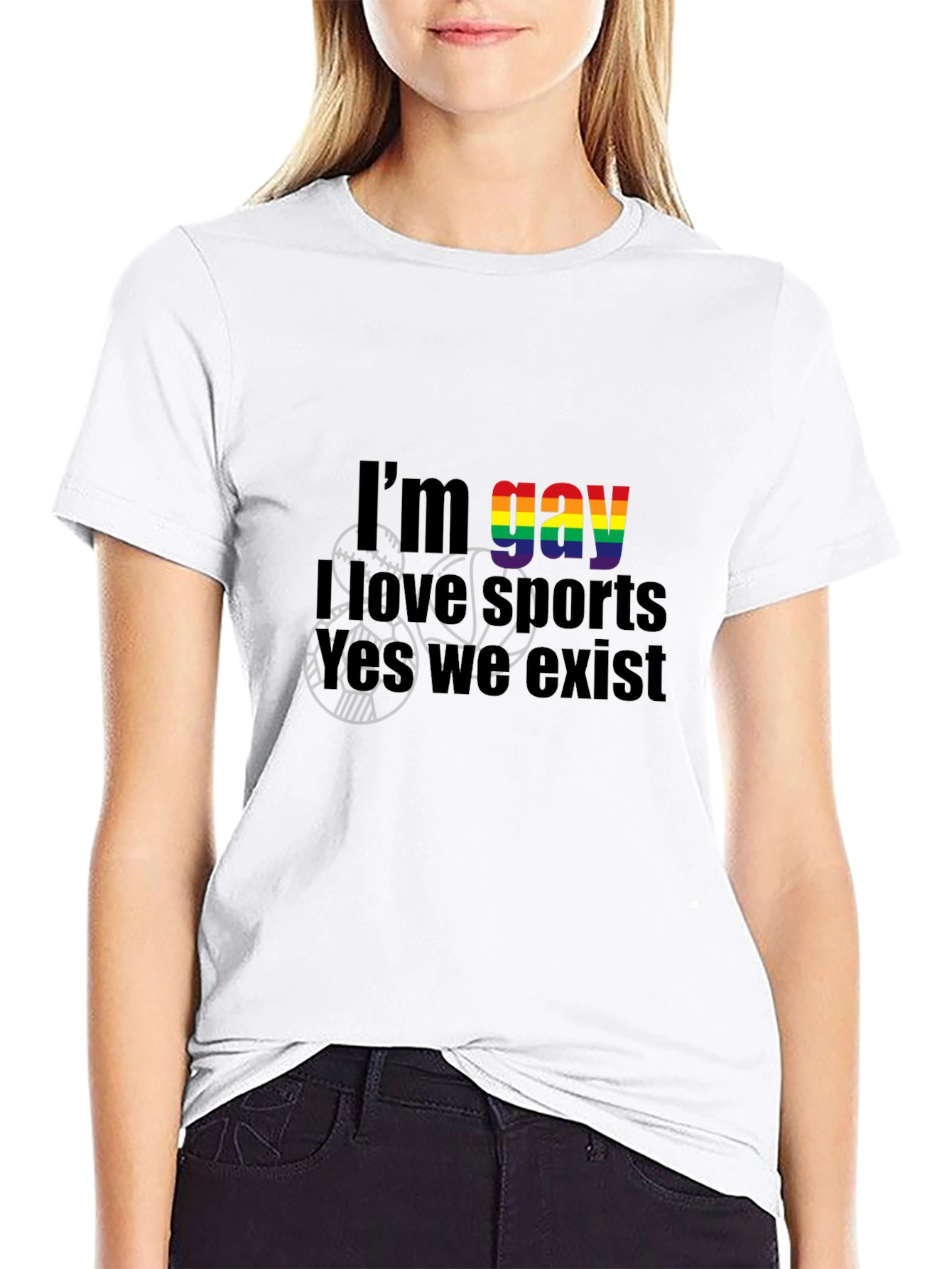 Gay Pride Sports T-Shirt - Rainbow Text
