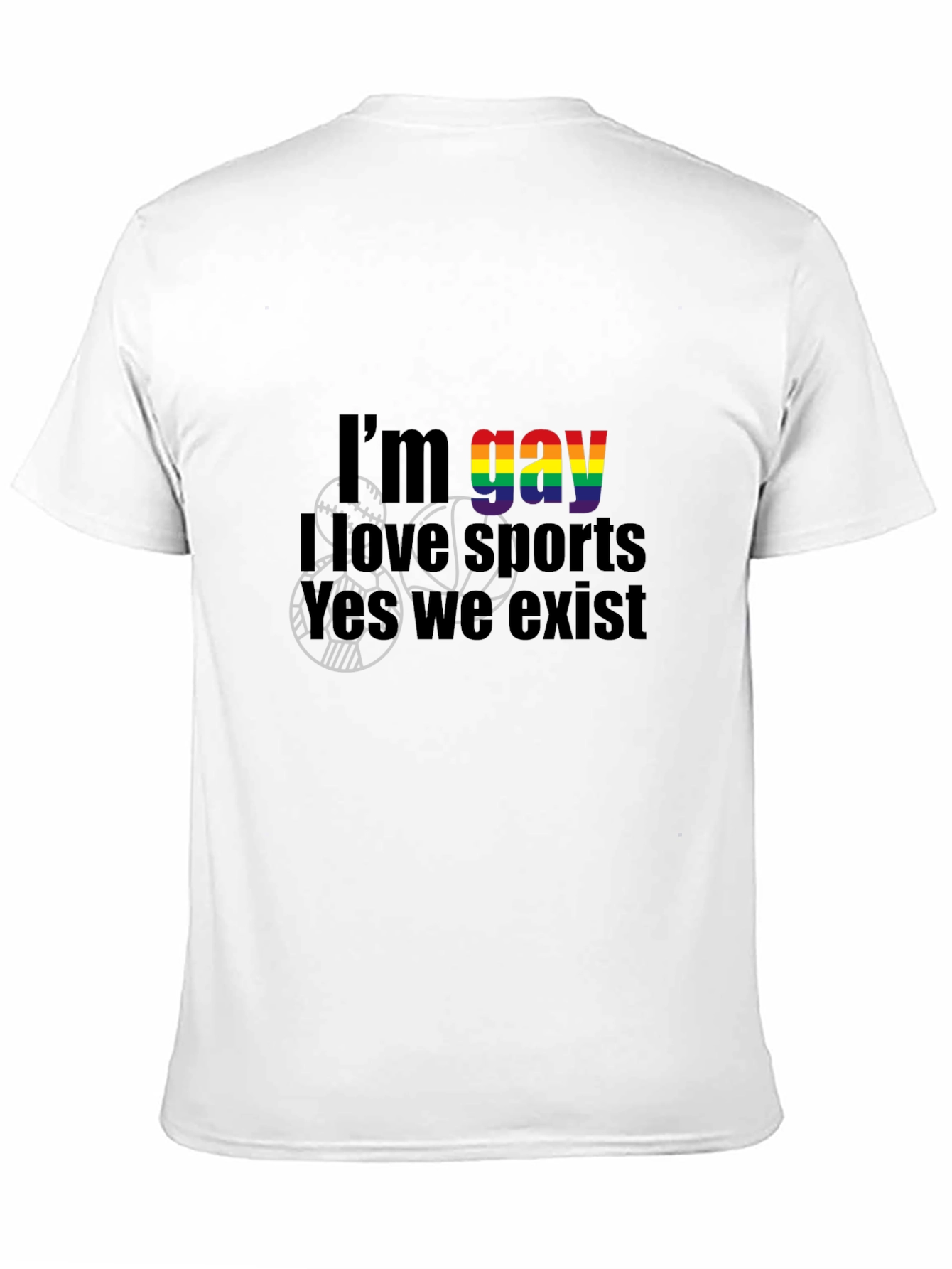Gay Pride Sports T-Shirt - Rainbow Text