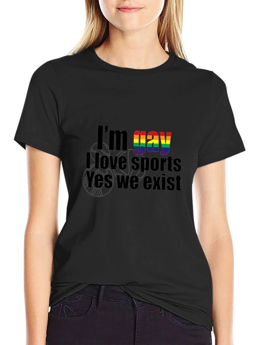 Gay Pride Sports T-Shirt - Rainbow Text