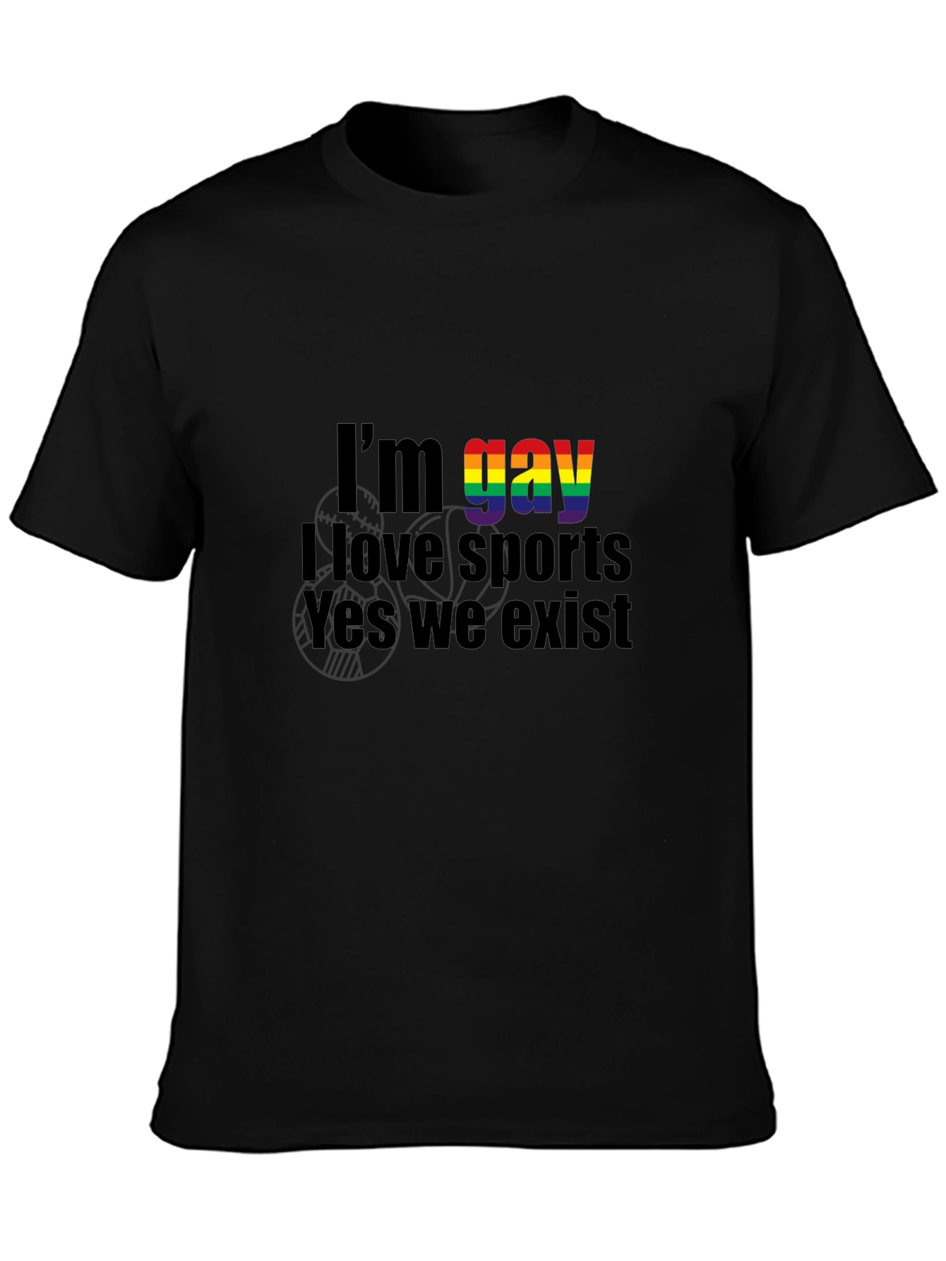 Gay Pride Sports T-Shirt - Rainbow Text