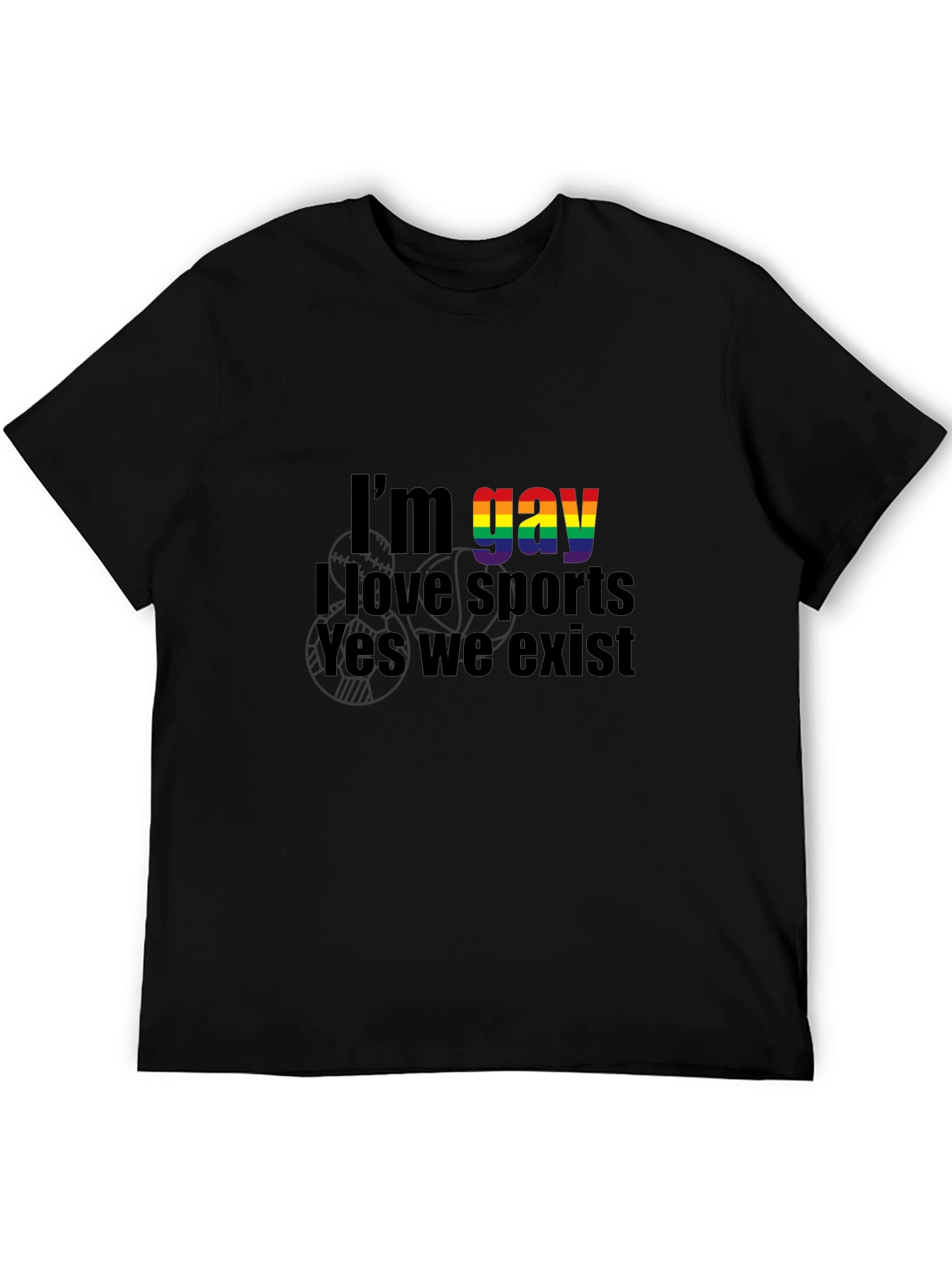 Gay Pride Sports T-Shirt - Rainbow Text