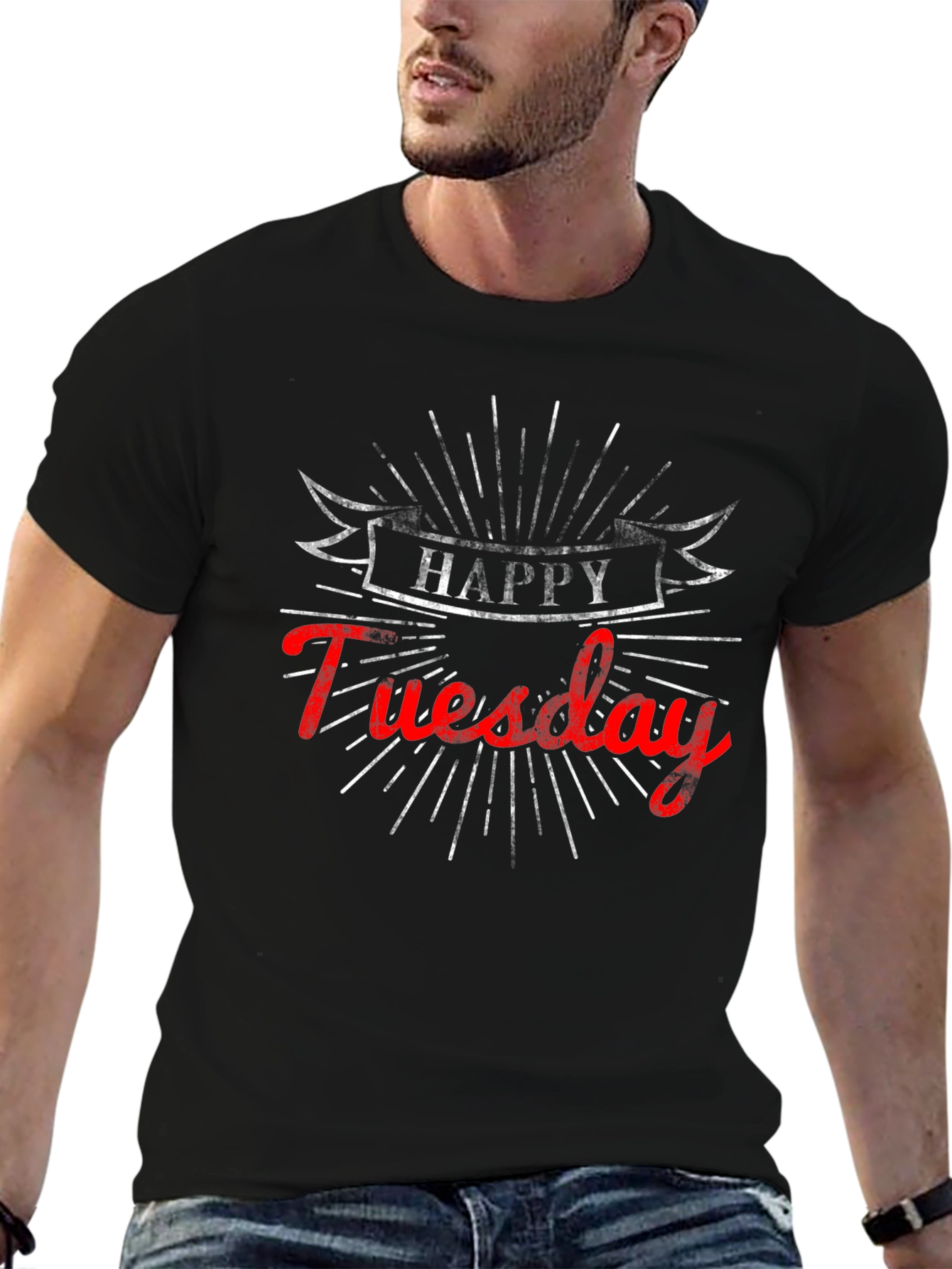 Happy Tuesday Graphic Tee - Black