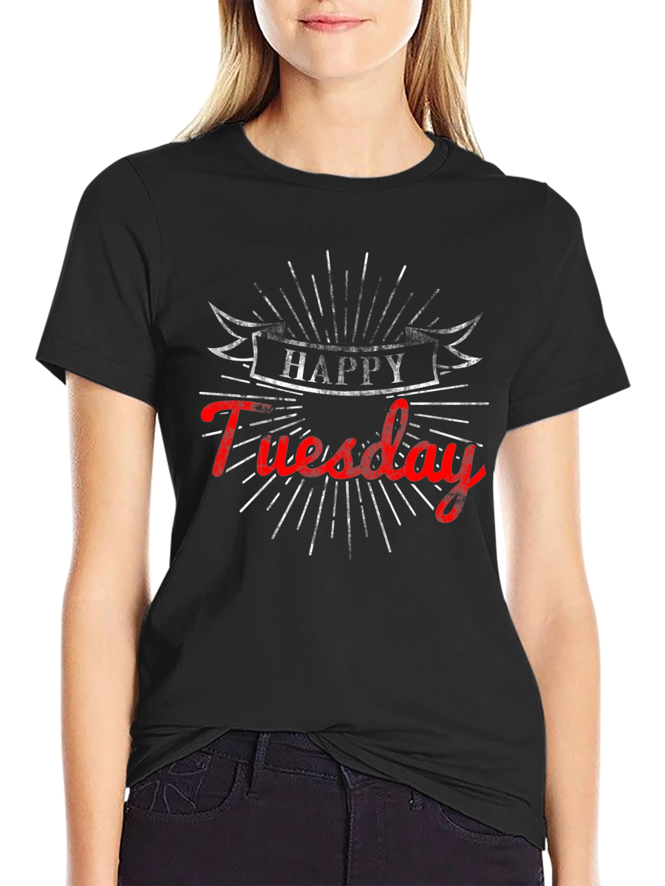 Happy Tuesday Graphic Tee - Black