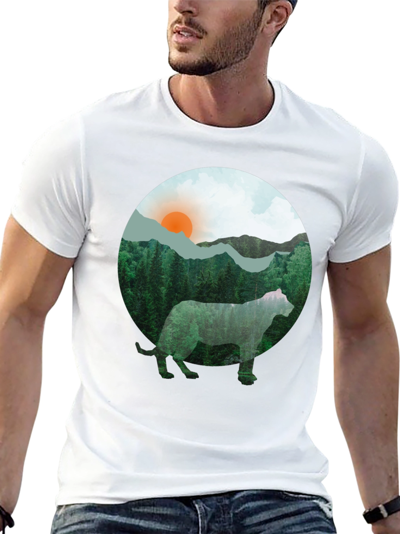 Nature Cat Graphic Tee - Black