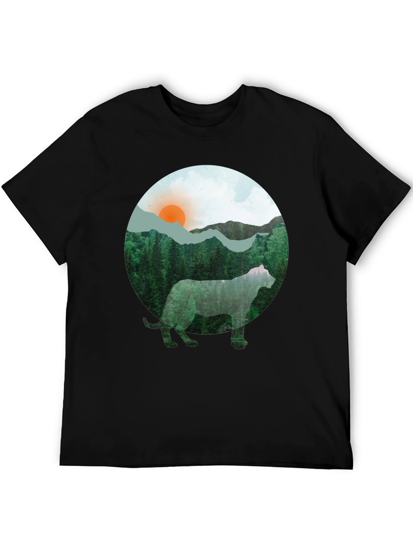 Nature Cat Graphic Tee - Black