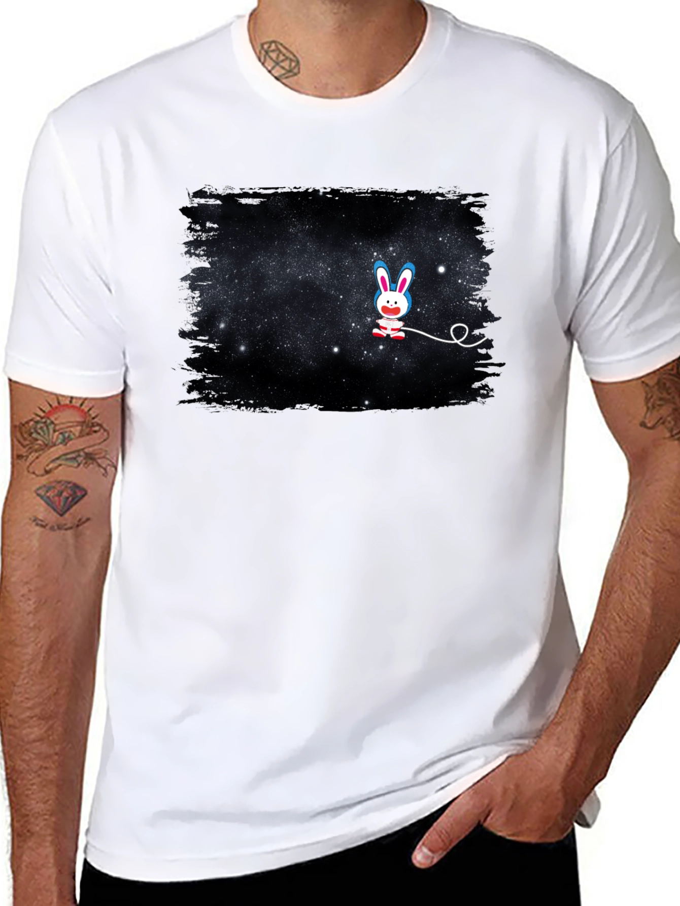 Galaxy Bunny T-Shirt - Unisex Black Tee