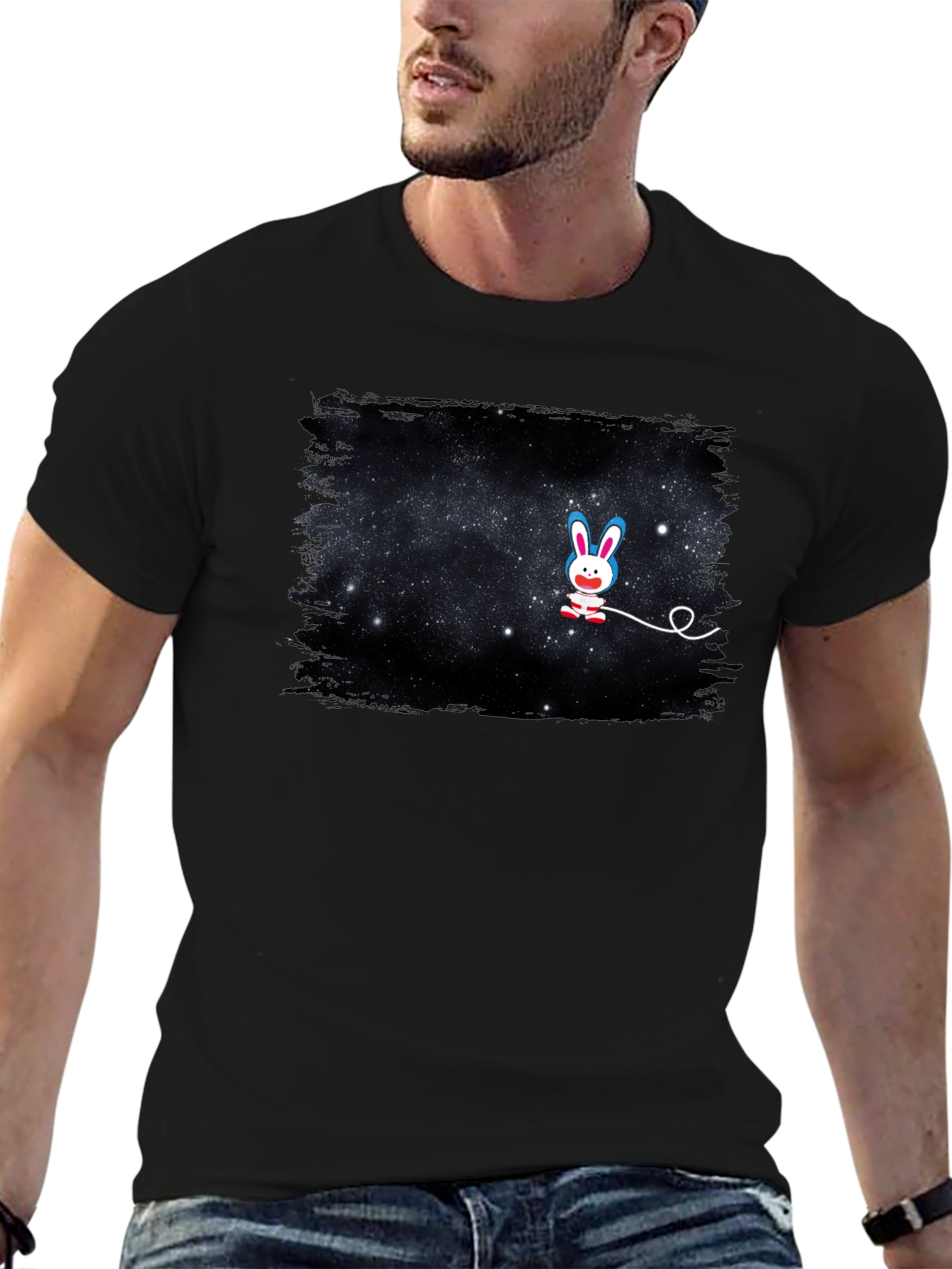 Galaxy Bunny T-Shirt - Unisex Black Tee